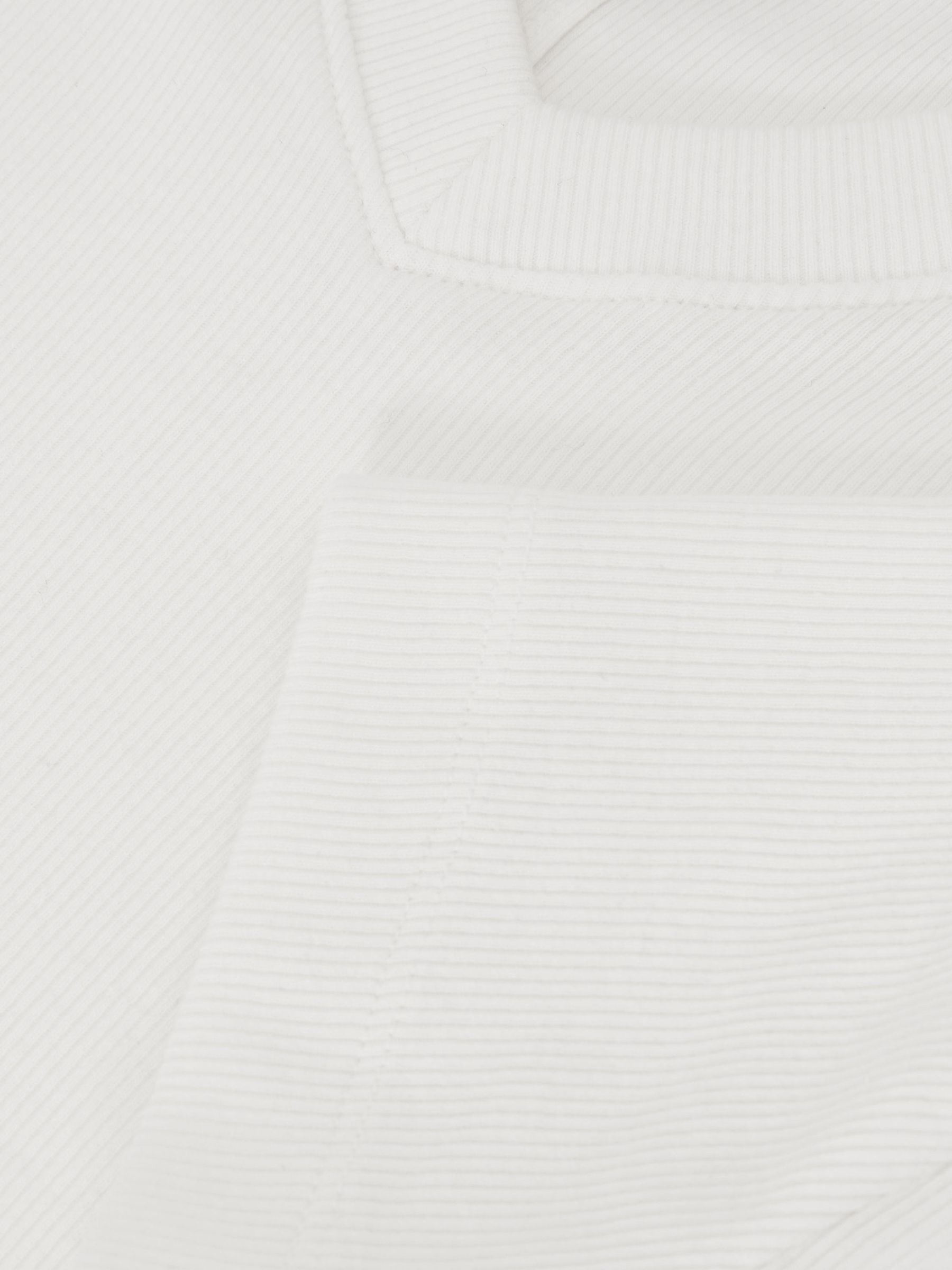 Cotton-Stretch High V-Neck T-Shirt in White - Image 5 of 5