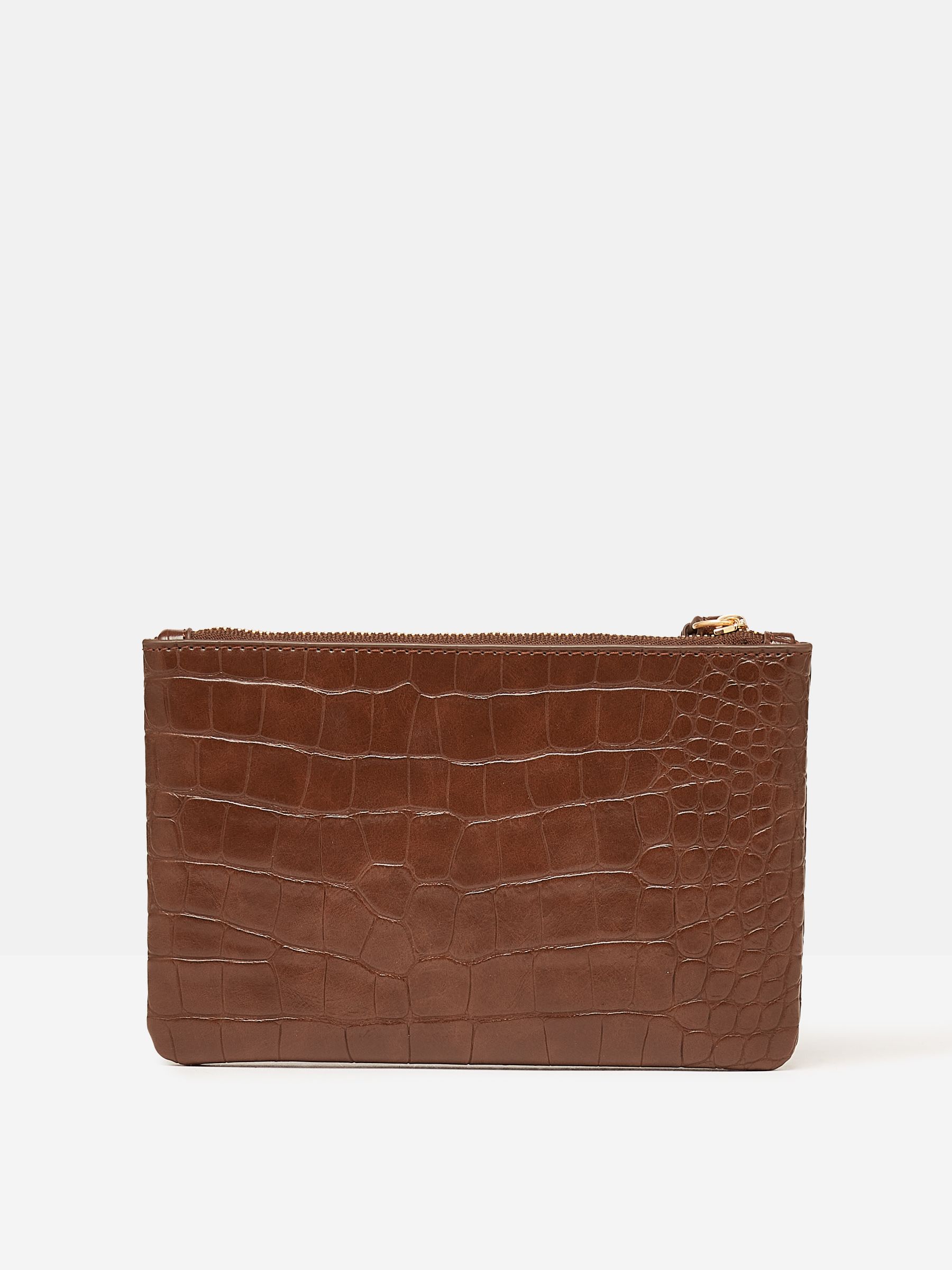 Eliza Brown Faux Leather Croc Effect Wrist Purse - Image 2 of 5
