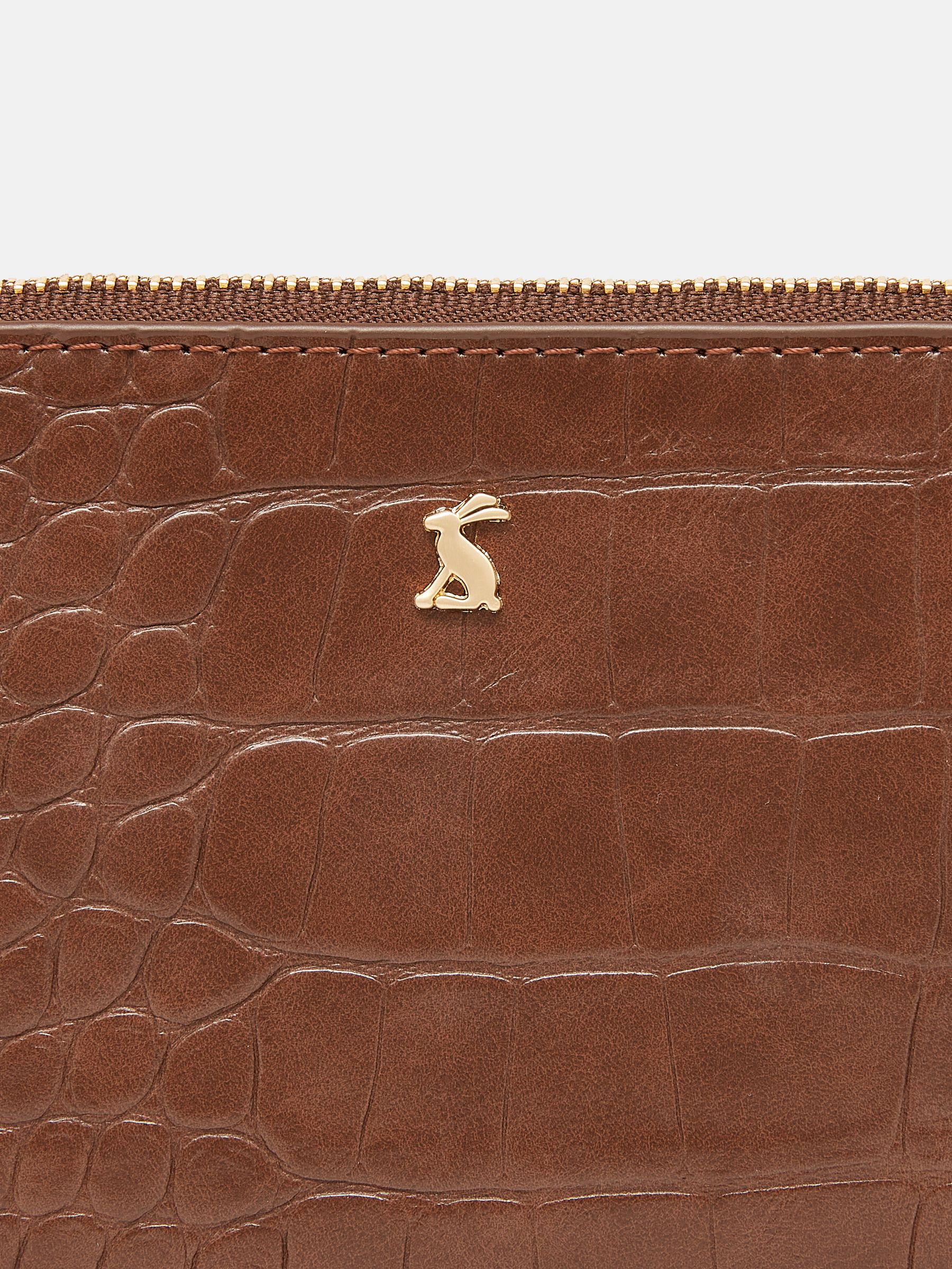 Eliza Brown Faux Leather Croc Effect Wrist Purse - Image 4 of 5