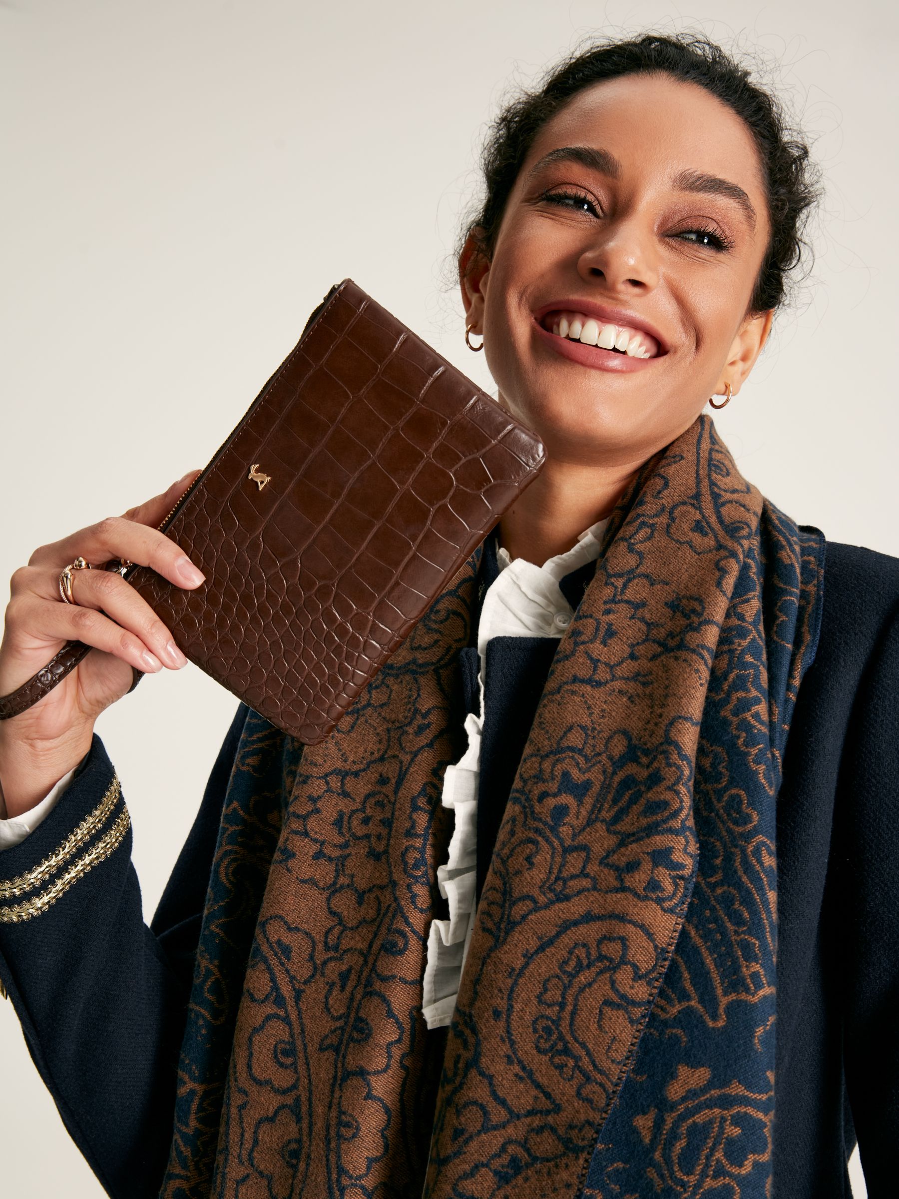 Eliza Brown Faux Leather Croc Effect Wrist Purse - Image 5 of 5