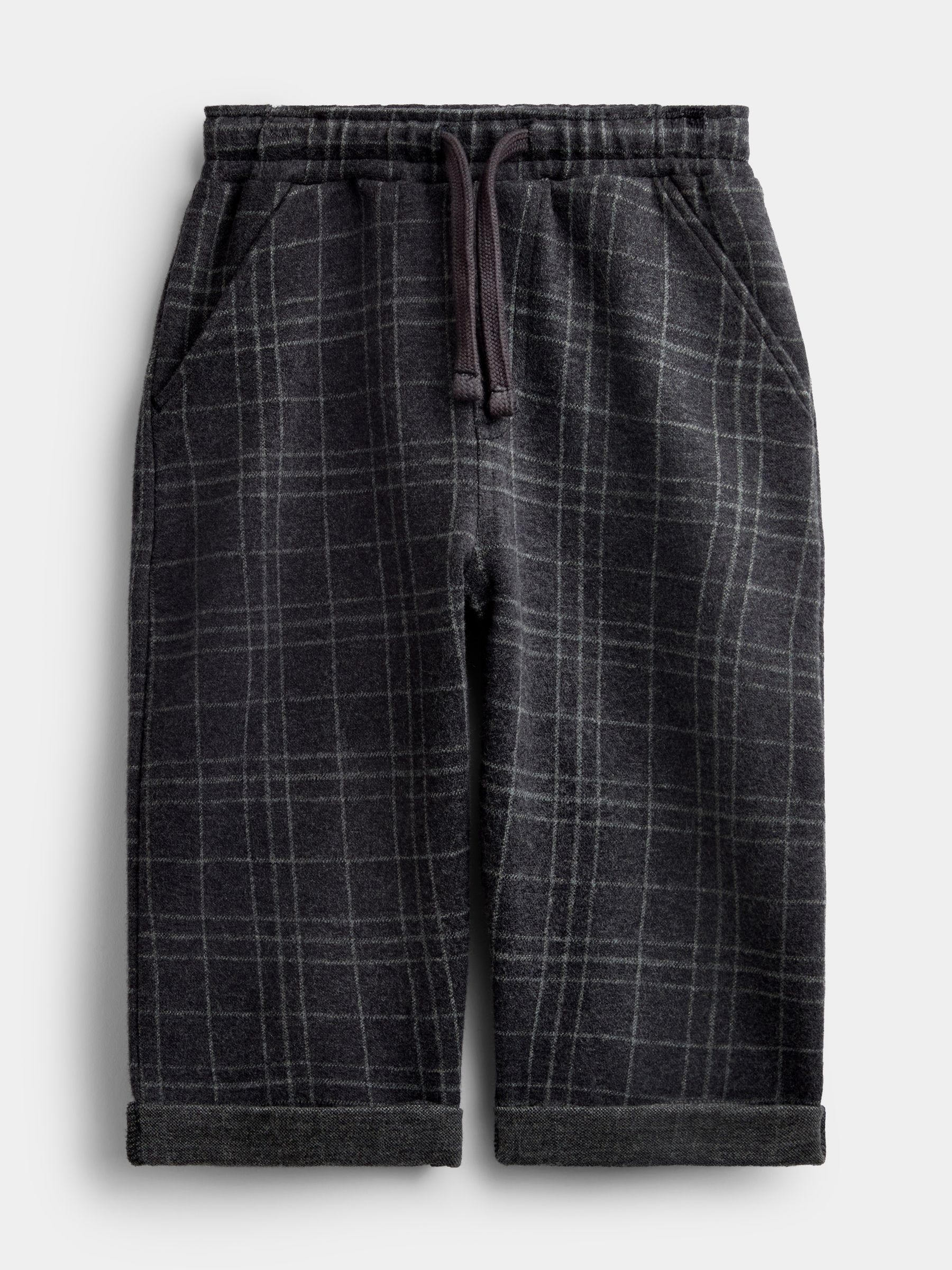 Grey Check Jacquard Jersey Relaxed Trousers - Image 1 of 4 Grey Check Jacquard Jersey Relaxed Trousers - Image 1 of 4