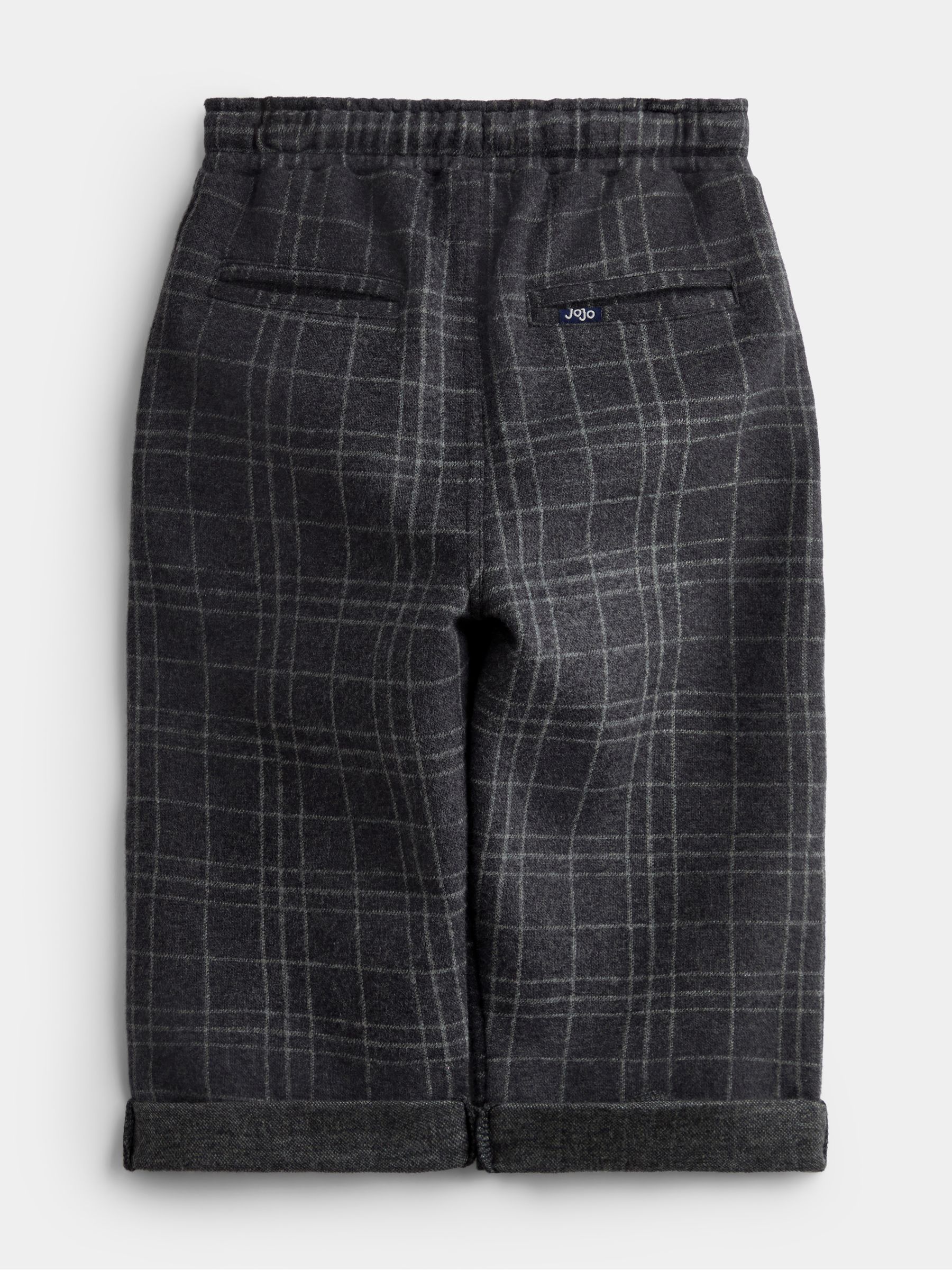 Grey Check Jacquard Jersey Relaxed Trousers - Image 2 of 4