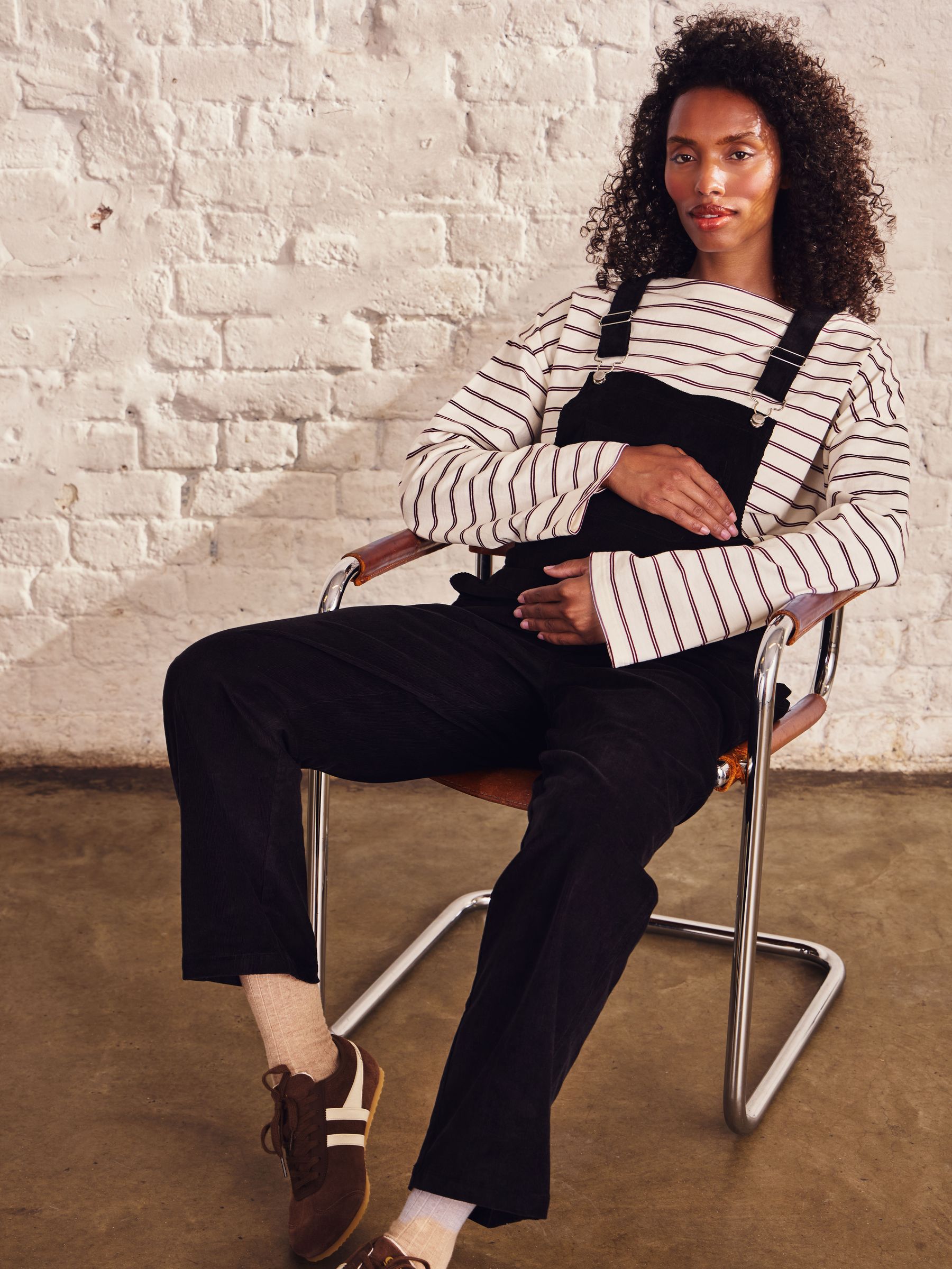 Black Cord Maternity Dungarees - Image 2 of 6