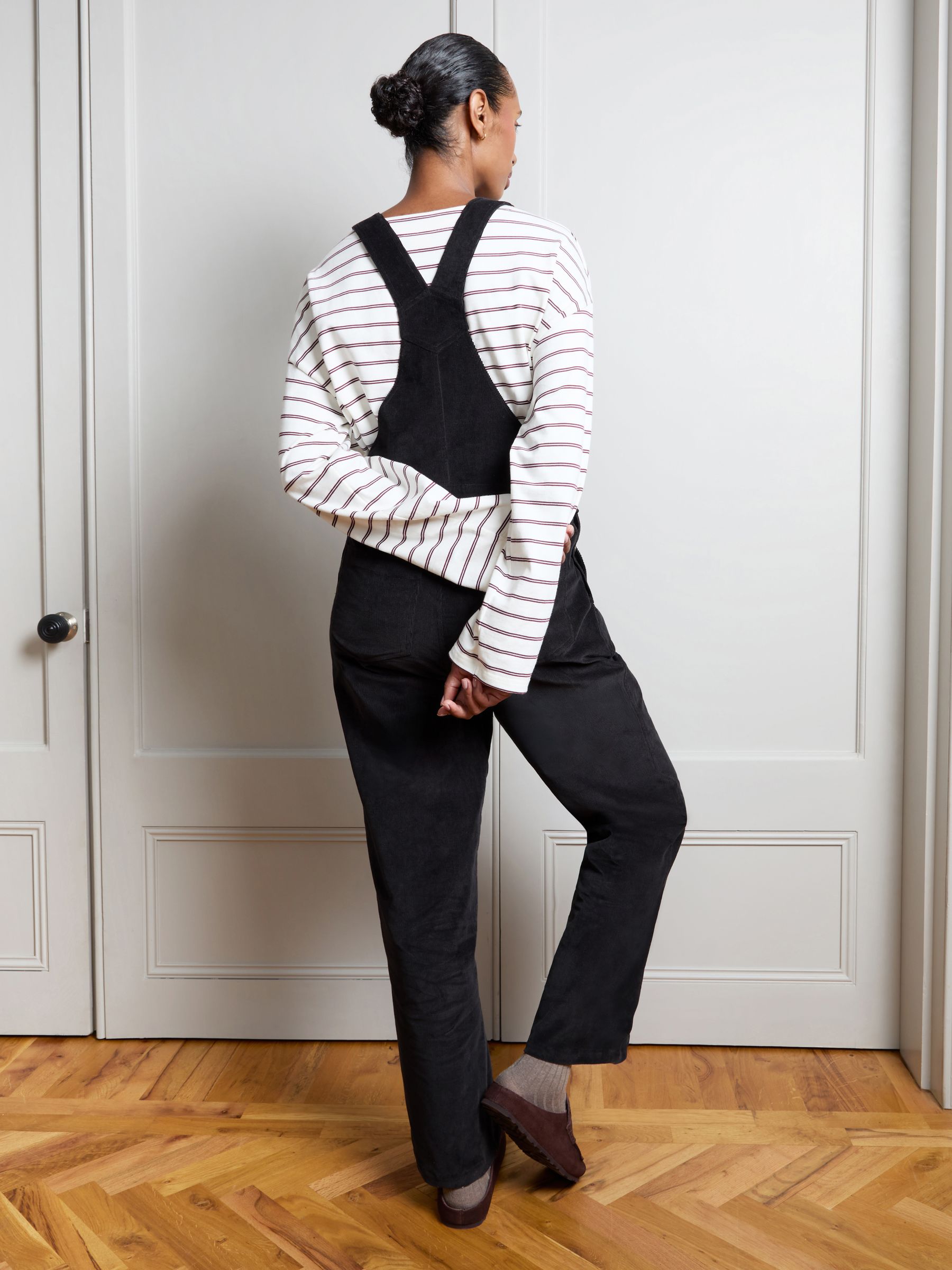 Black Cord Maternity Dungarees - Image 4 of 6