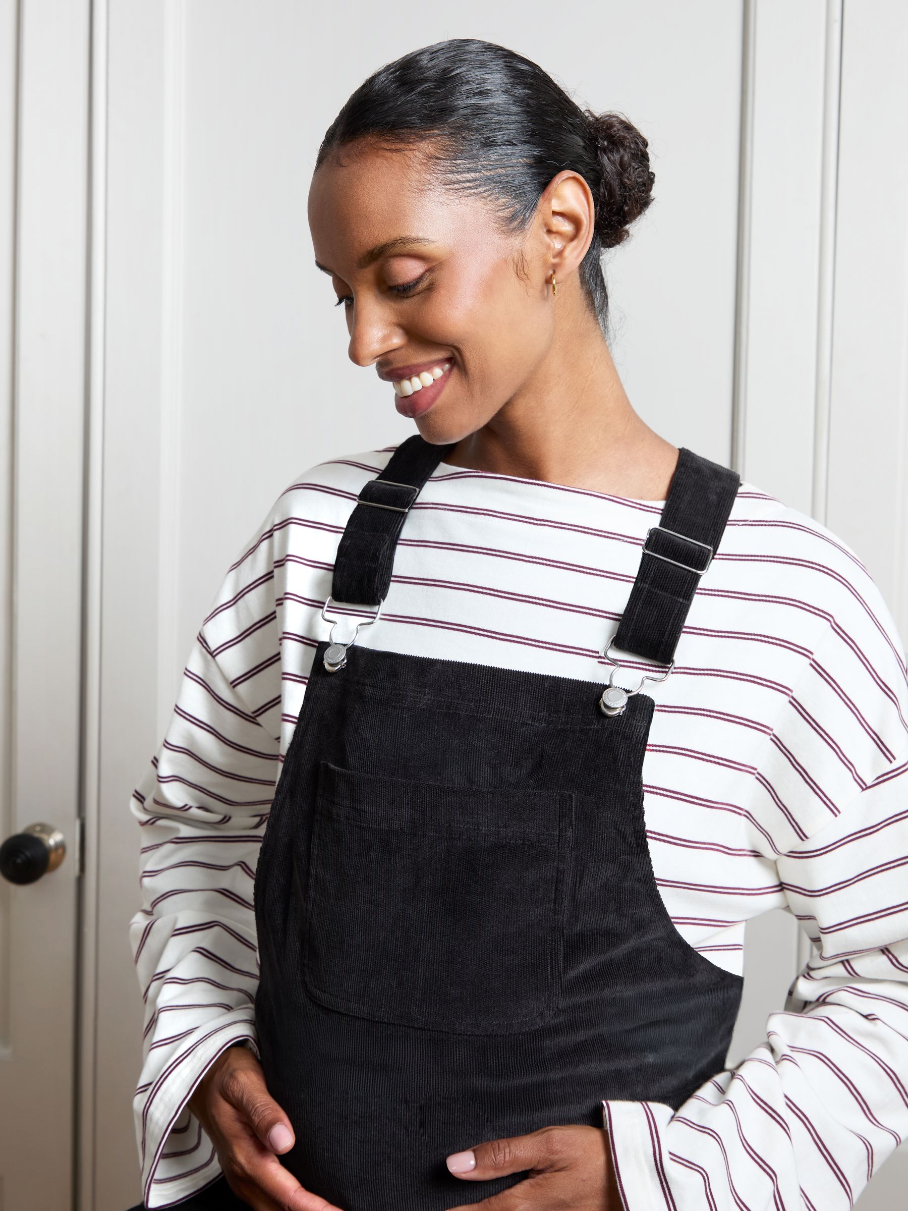 Black Cord Maternity Dungarees - Image 5 of 6