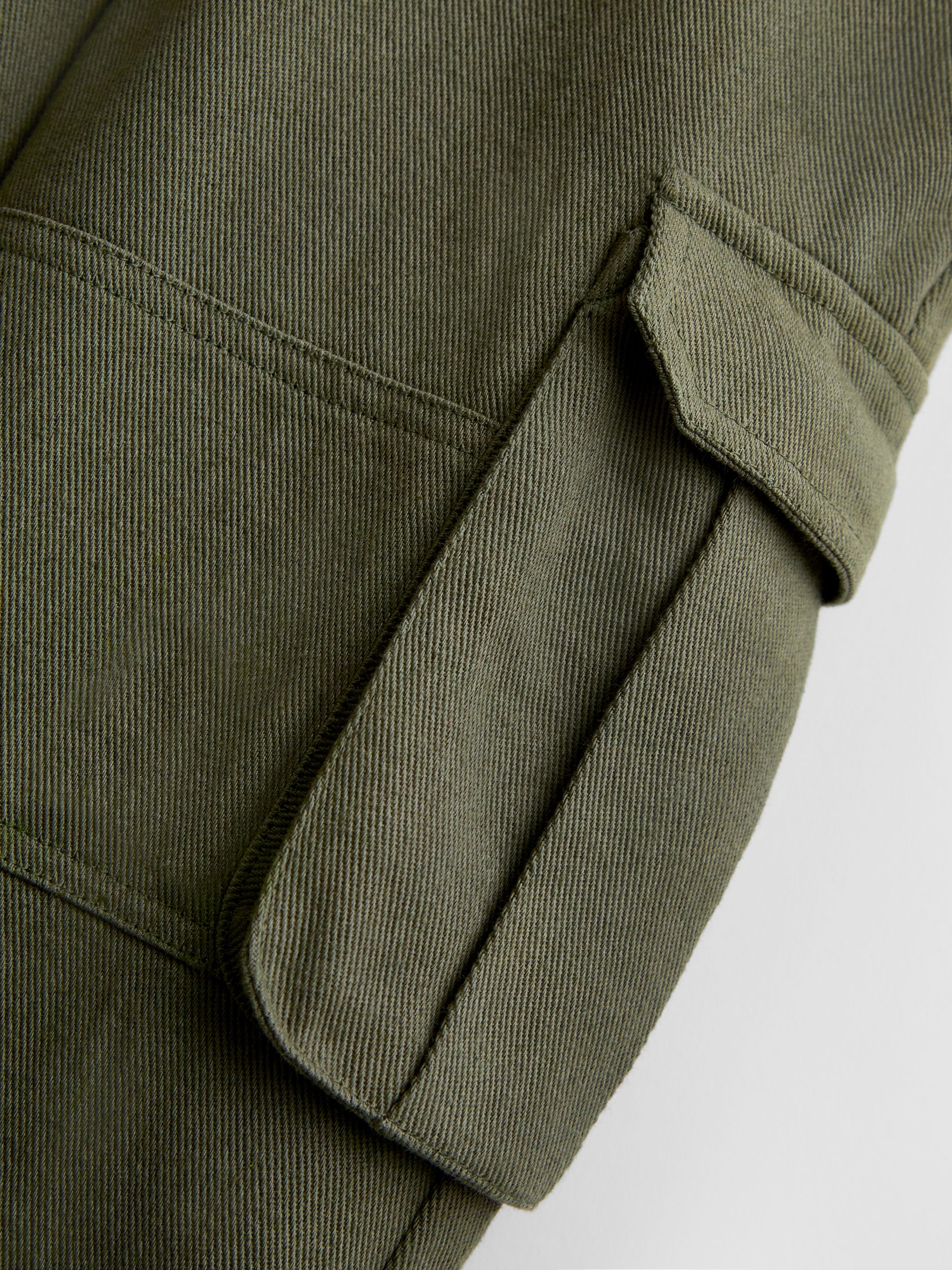 Khaki Green Woven Cargo Joggers - Image 3 of 4