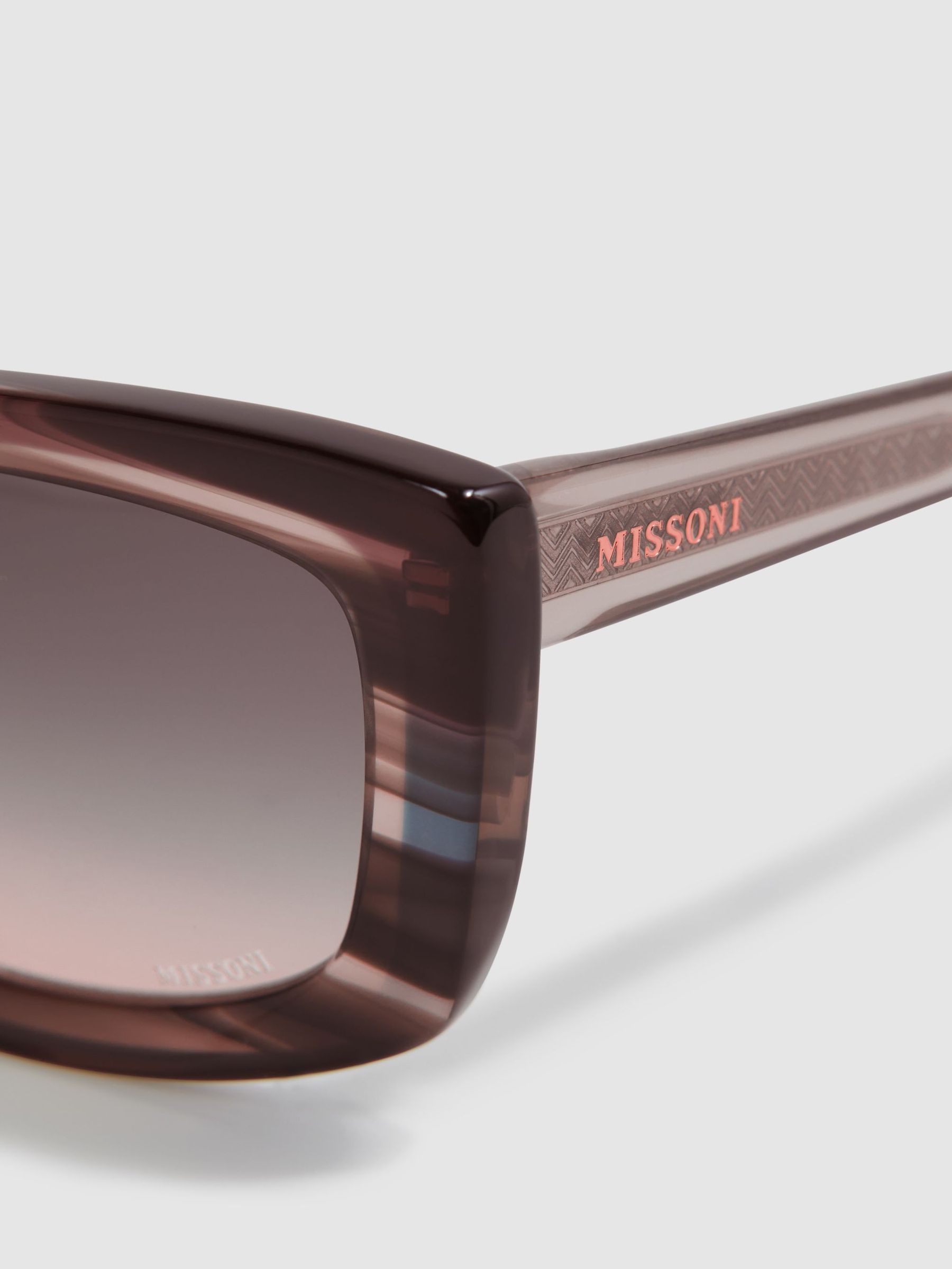 Missoni Eyewear Rectangular Striped Sunglasses in Brown - Image 3 of 5