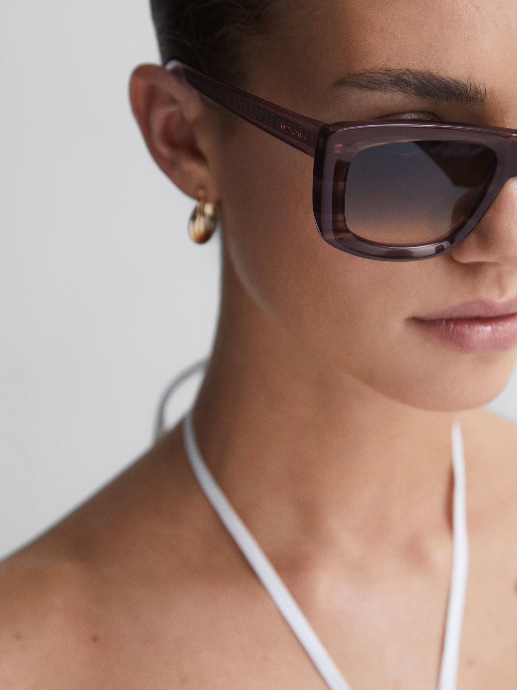 Missoni Eyewear Rectangular Striped Sunglasses in Brown - Image 5 of 5