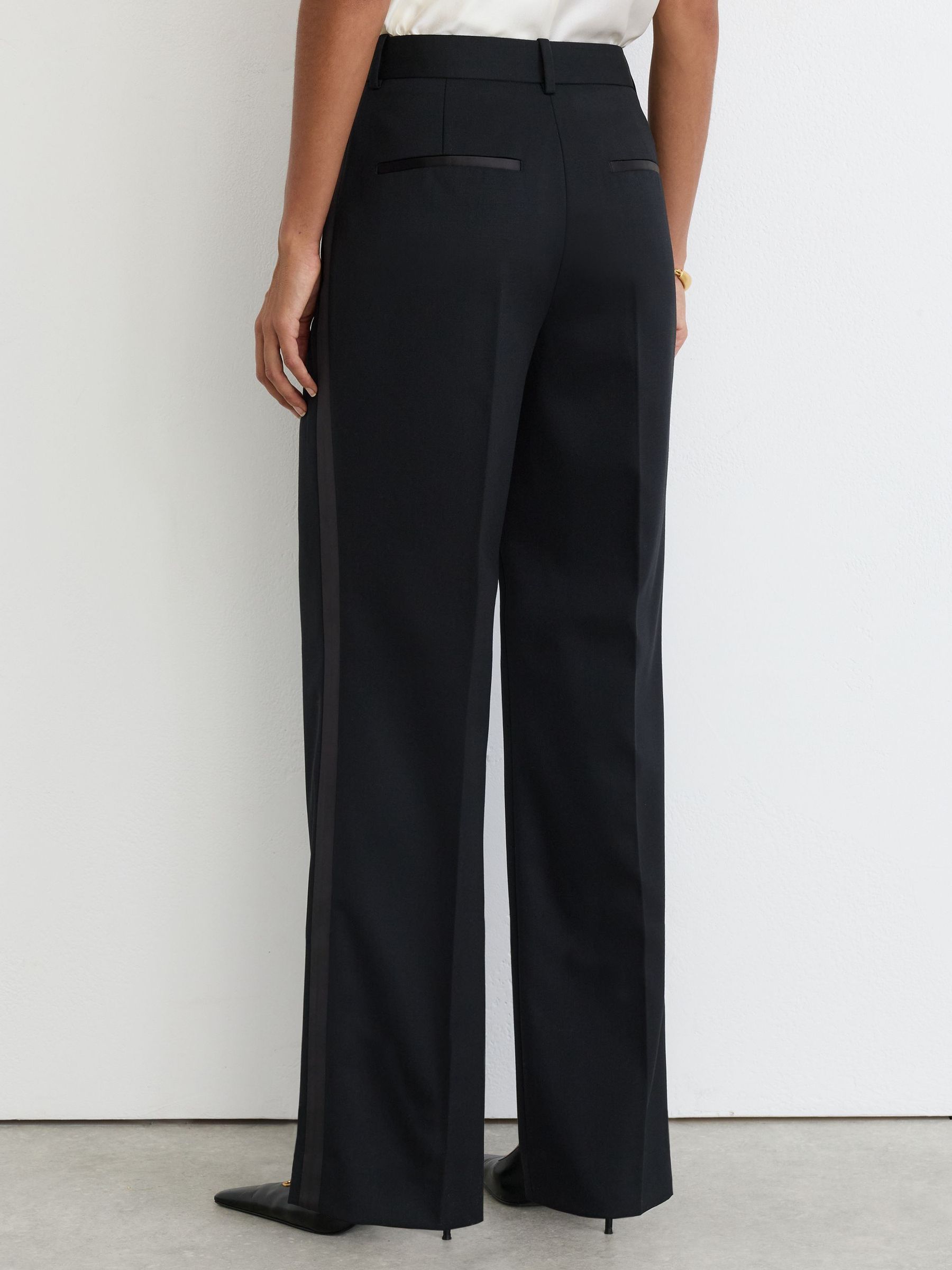 Wool-Blend Straight-Leg Tuxedo Trousers in Black - Image 5 of 6