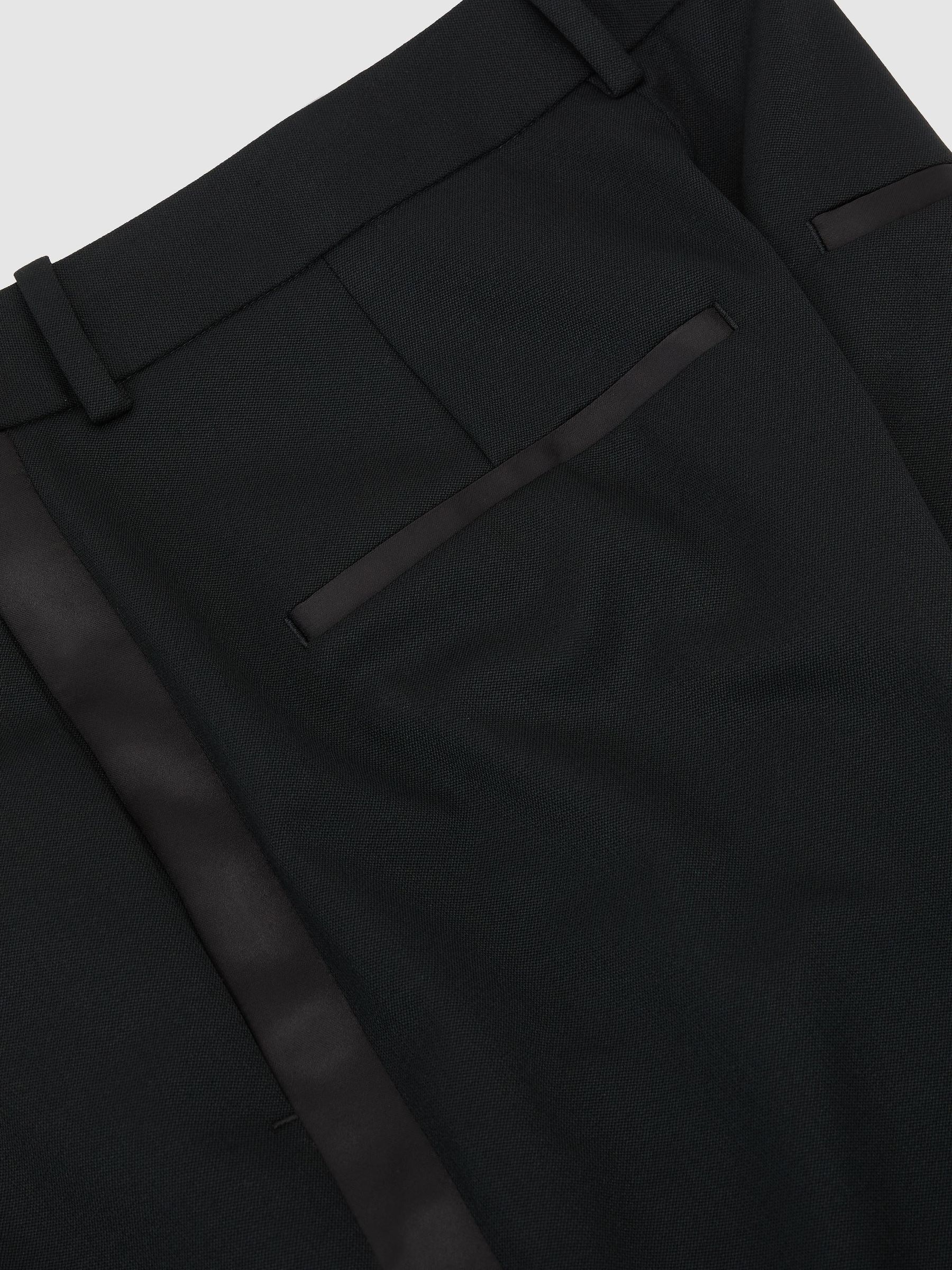 Pantalon de tailleur coupe droite noir en laine mélangée - Image 8 de 8