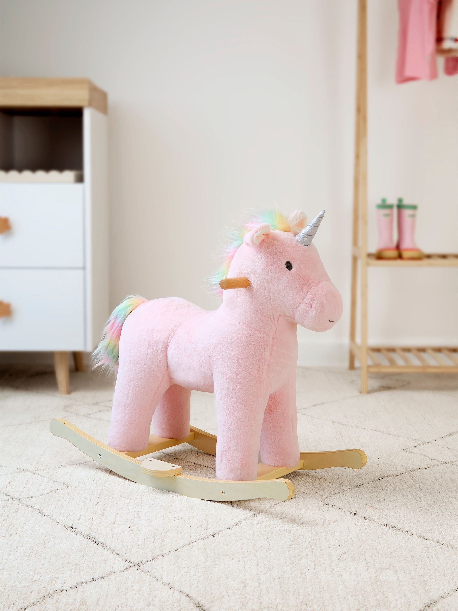 Wooden Unicorn Ride-On Toy - Image 1 of 6 Wooden Unicorn Ride-On Toy - Image 1 of 6