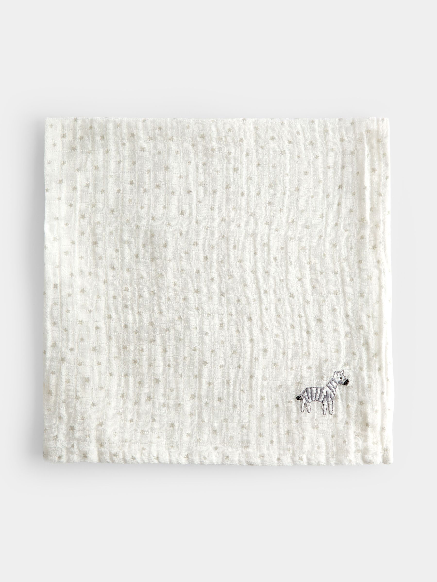 Cream Safari Born in 2027 5-Pack Embroidered Muslins - Image 4 of 7