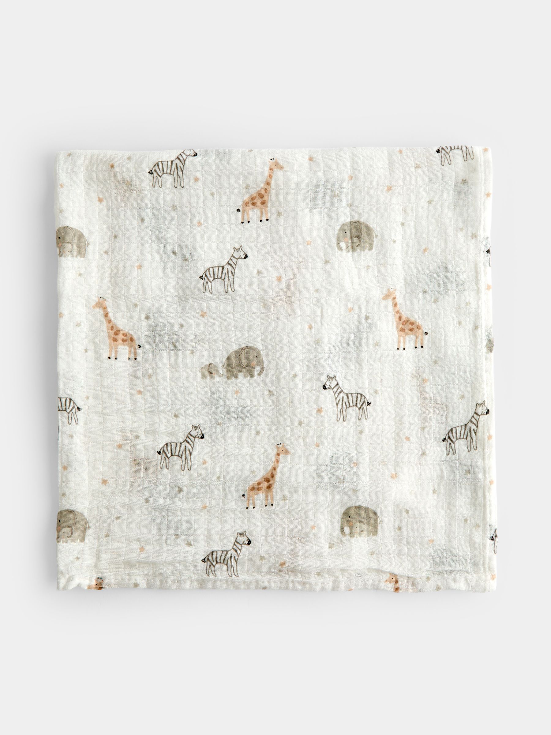 Cream Safari Born in 2027 5-Pack Embroidered Muslins - Image 5 of 7