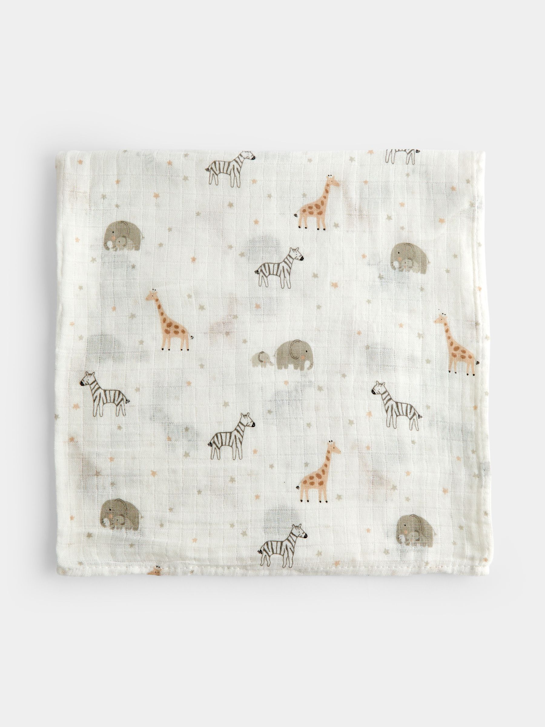 Cream Safari Born in 2027 5-Pack Embroidered Muslins - Image 6 of 7