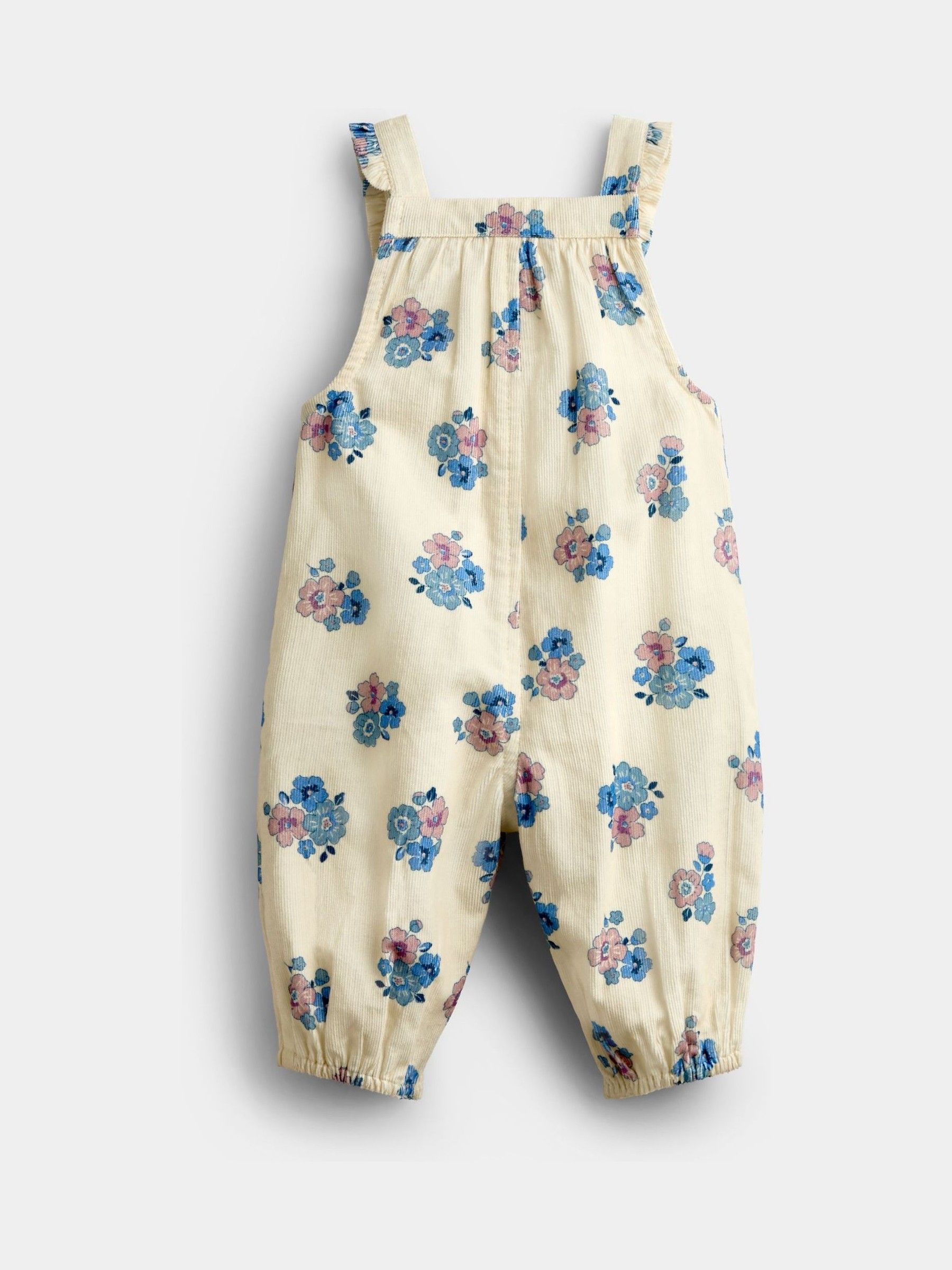 Dusky Blue Floral Floral Printed Cord Dungaree And Body Set - Image 5 of 6