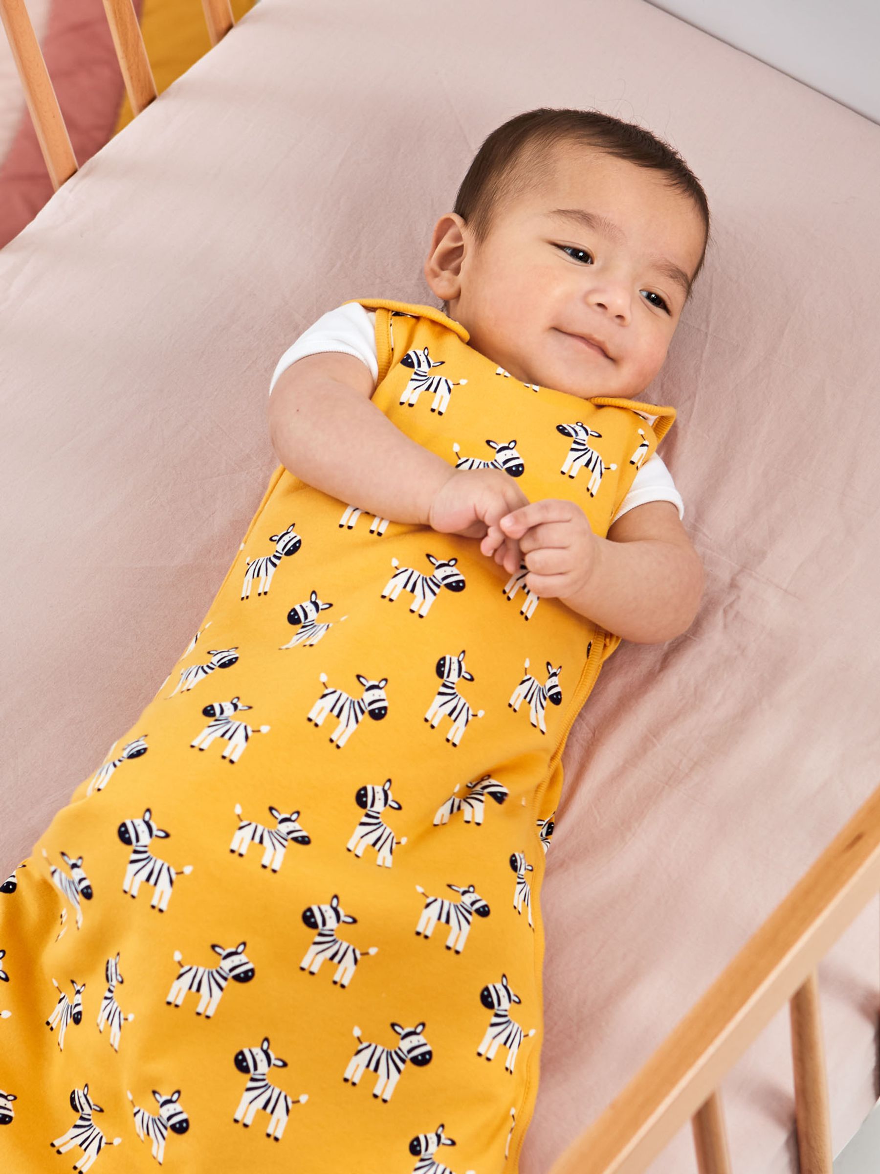 Yellow Zebra Print 1.5 Tog Baby Sleeping Bag - Image 1 of 3