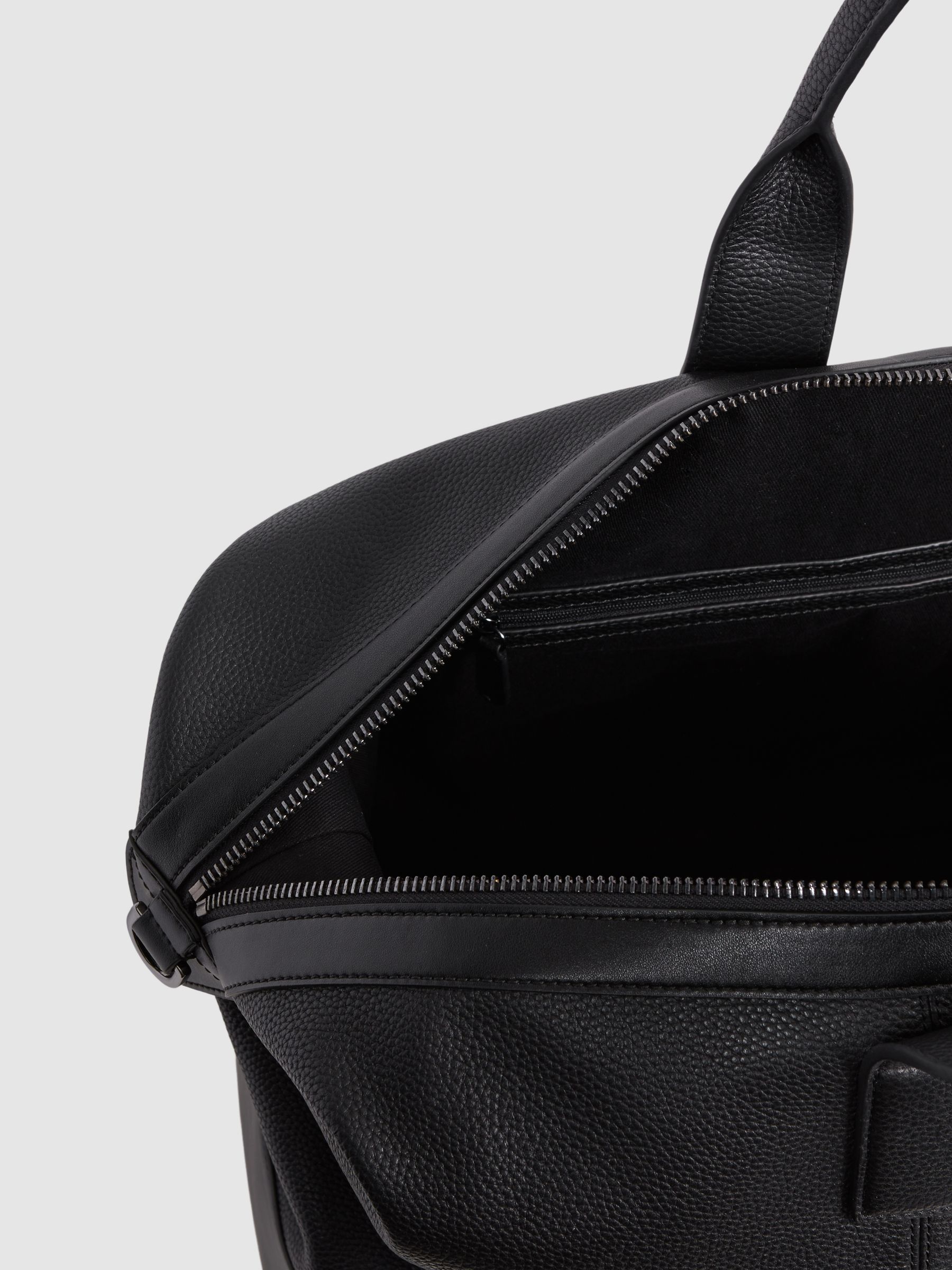 Leather Travel Bag in Black - Image 4 of 6