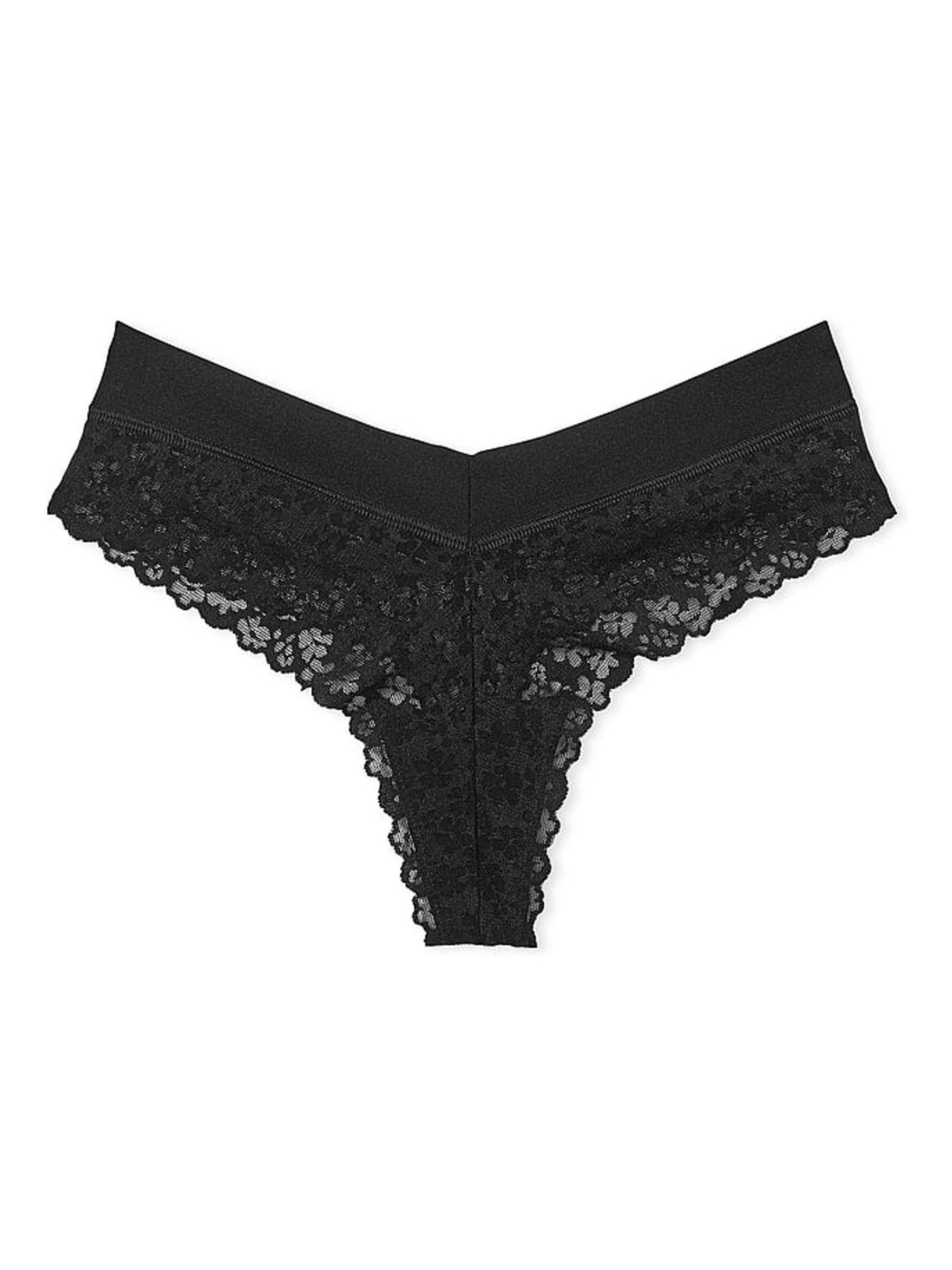 Black Thong No Show Lace Knickers - Image 3 of 3