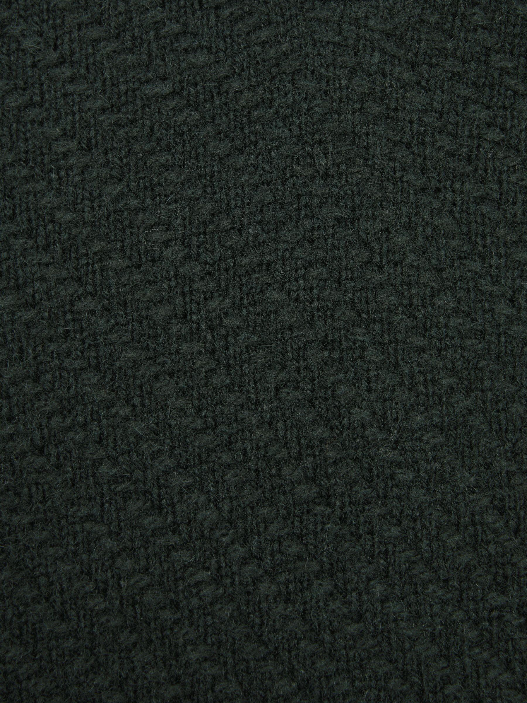 Junior Slim Fit Knitted Half-Zip Funnel Neck Jumper in Forest Green - Image 5 of 5