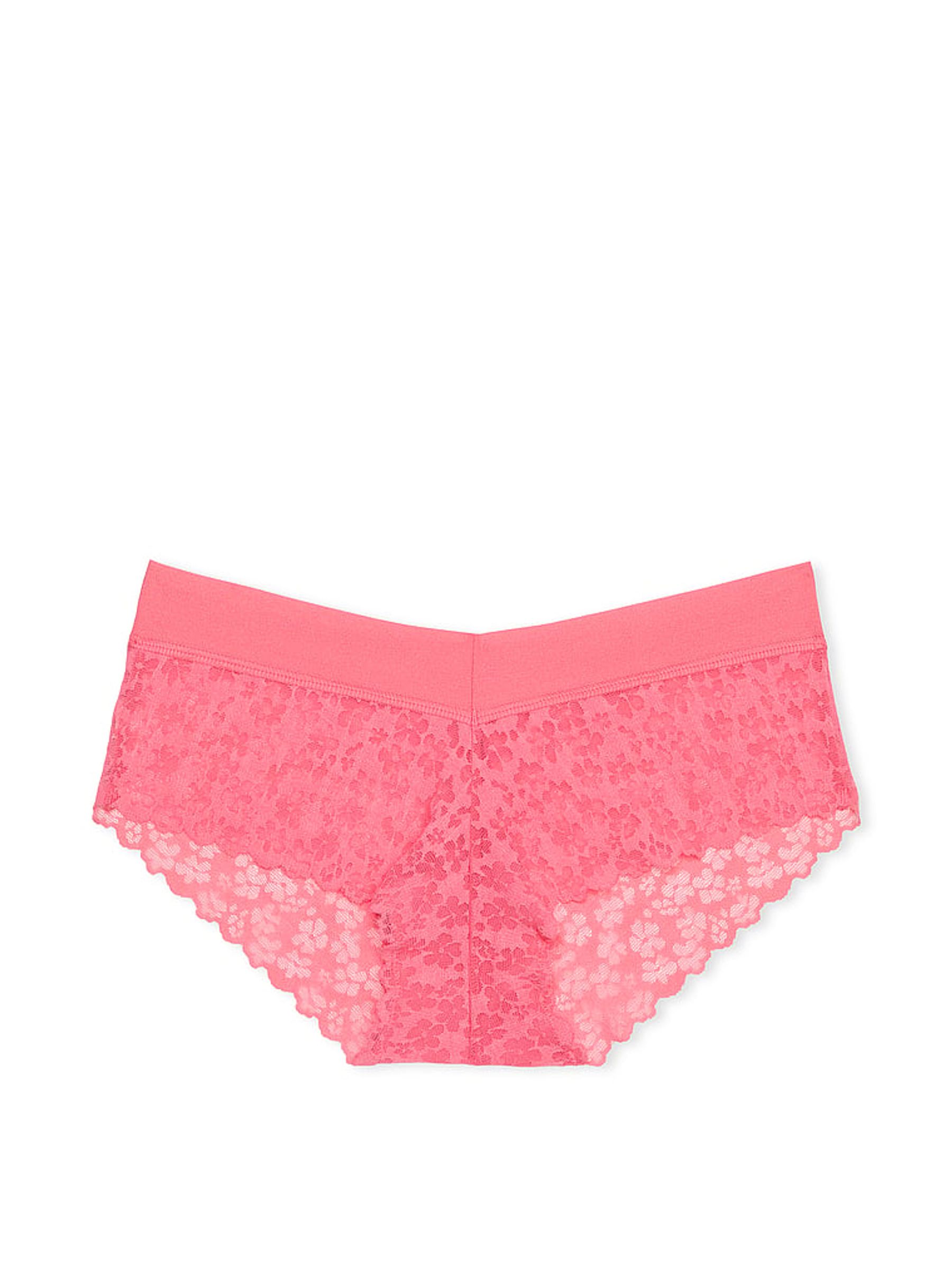 Coral Pink Hipster No Show Lace Knickers - Image 3 of 3