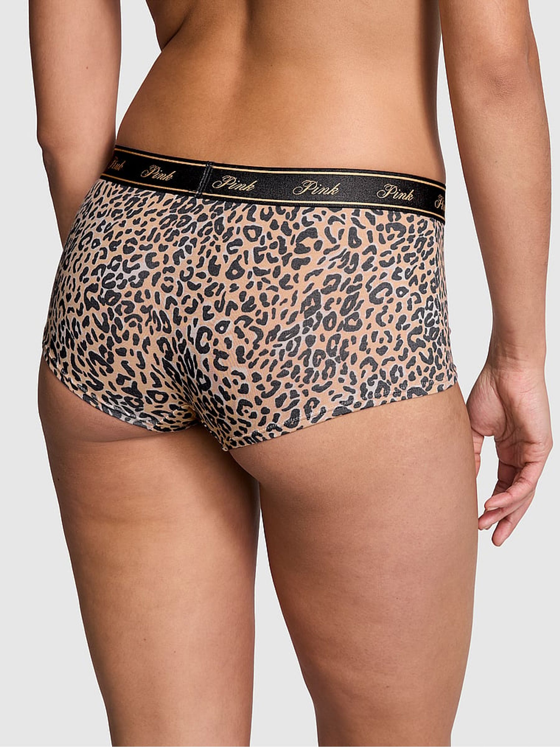 Leopard Brown Short Cotton Logo Knickers - Image 2 of 3