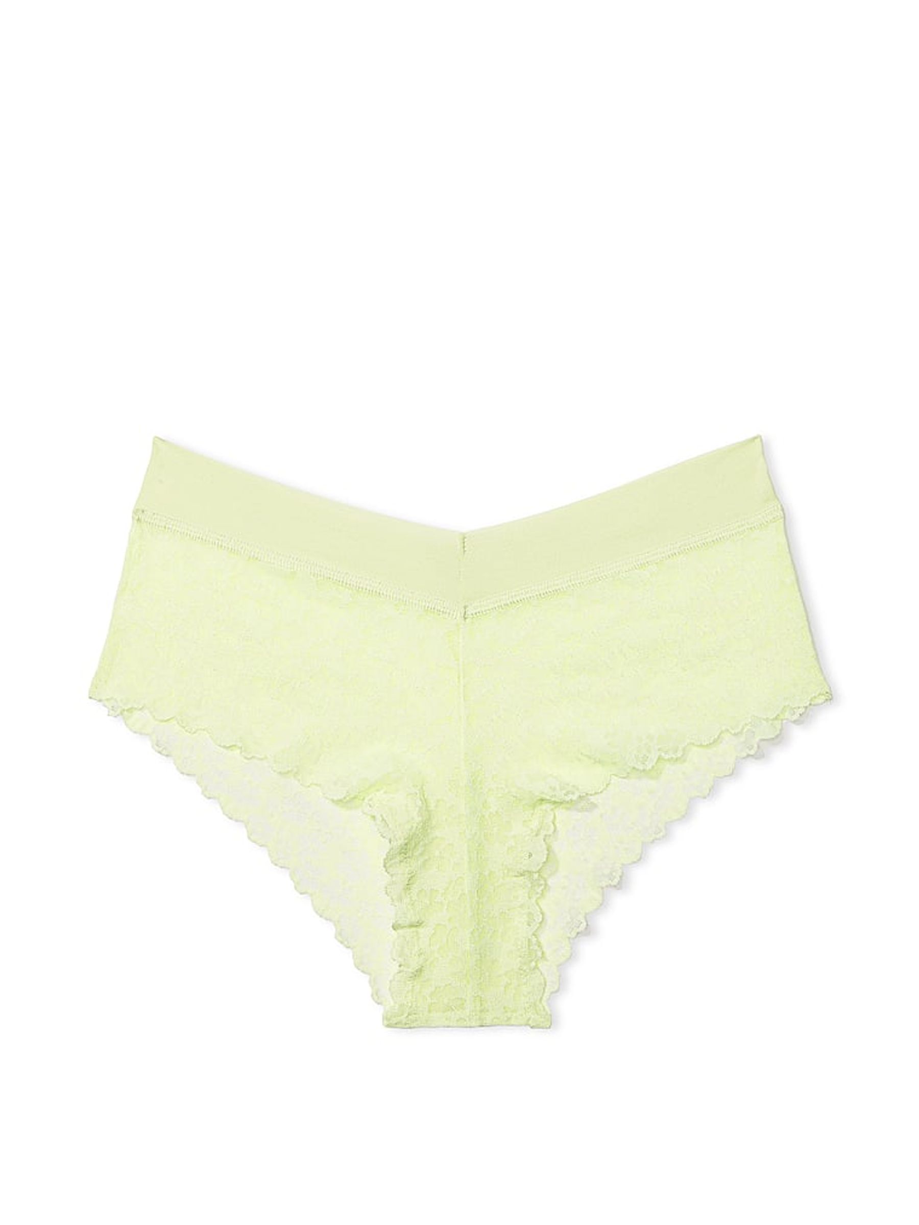 Lime Cream Green Cheeky No Show Lace Knickers - Image 1 of 1
