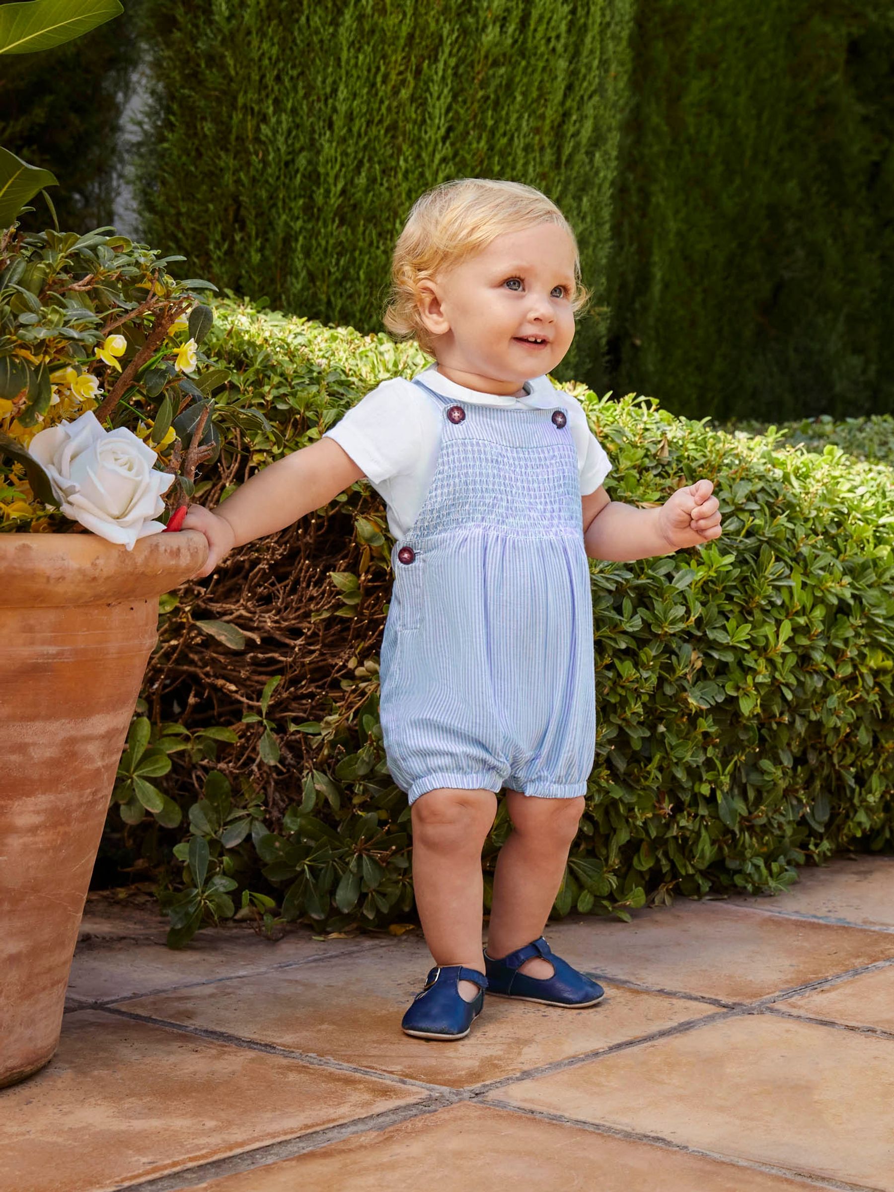 Blue 2-Piece Smocked Dungarees & Bodysuit Set - Image 1 of 7