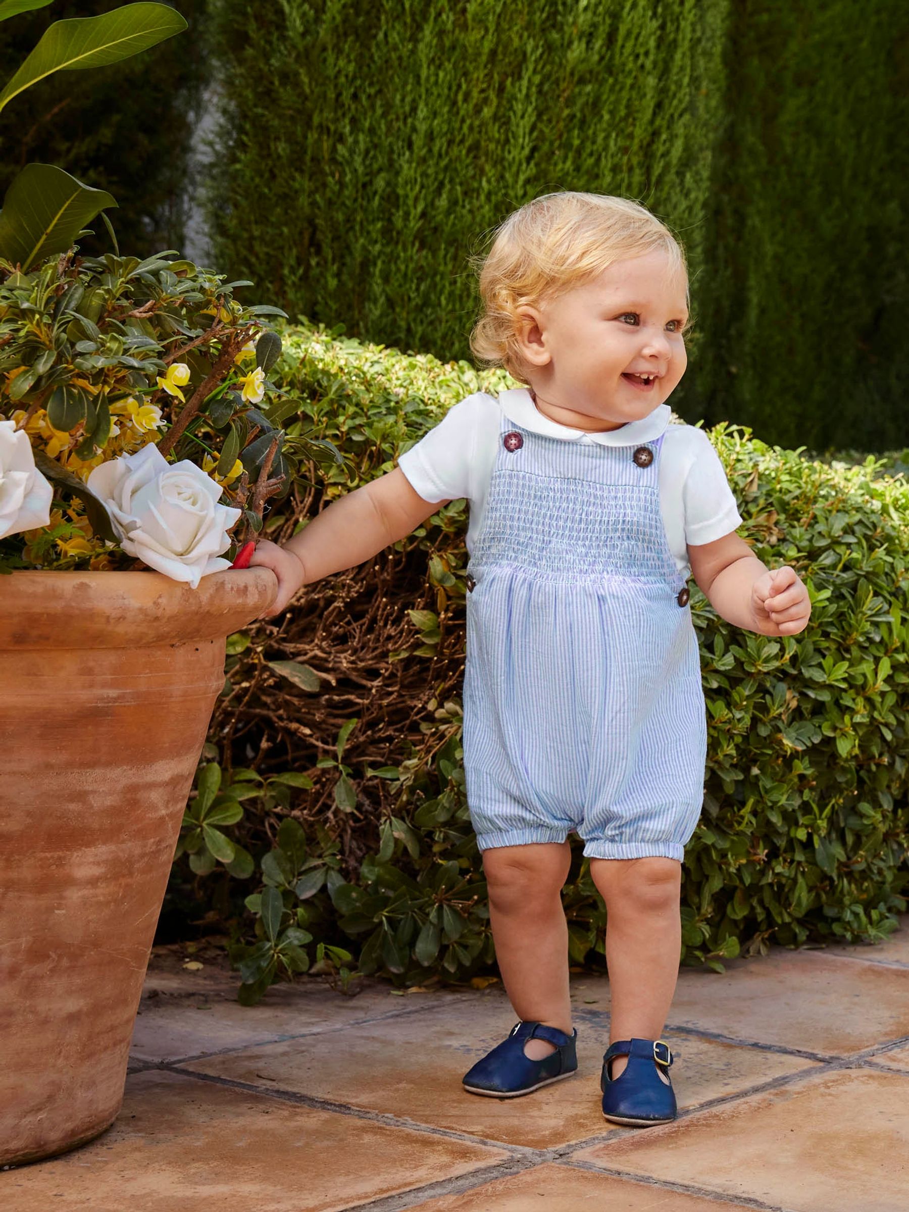 Blue 2-Piece Smocked Dungarees & Bodysuit Set - Image 2 of 7