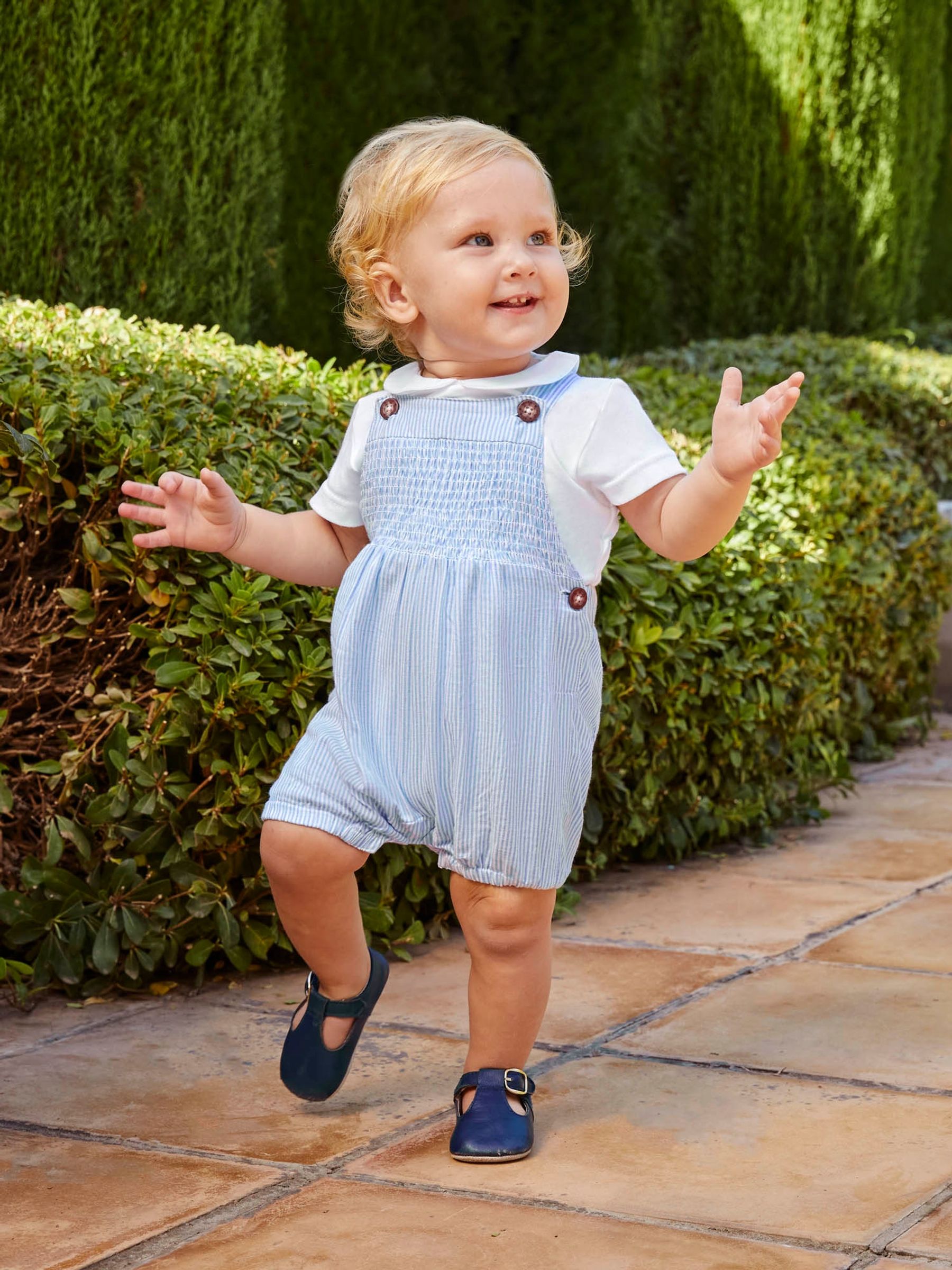 Blue 2-Piece Smocked Dungarees & Bodysuit Set - Image 3 of 7