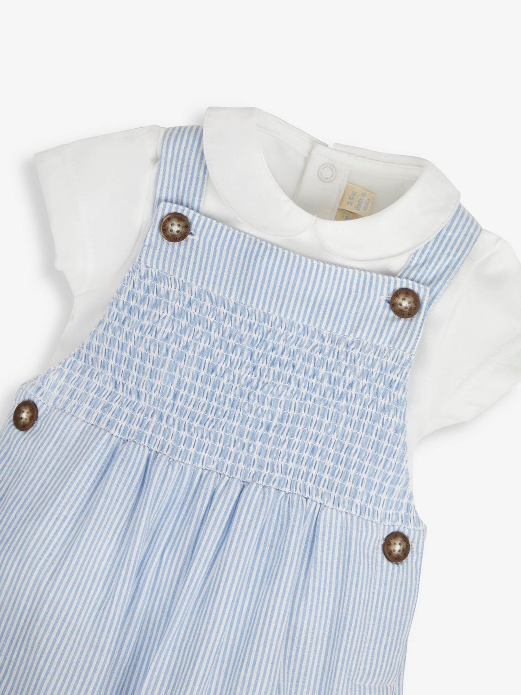 Blue 2-Piece Smocked Dungarees & Bodysuit Set | JoJo Maman Bébé USA