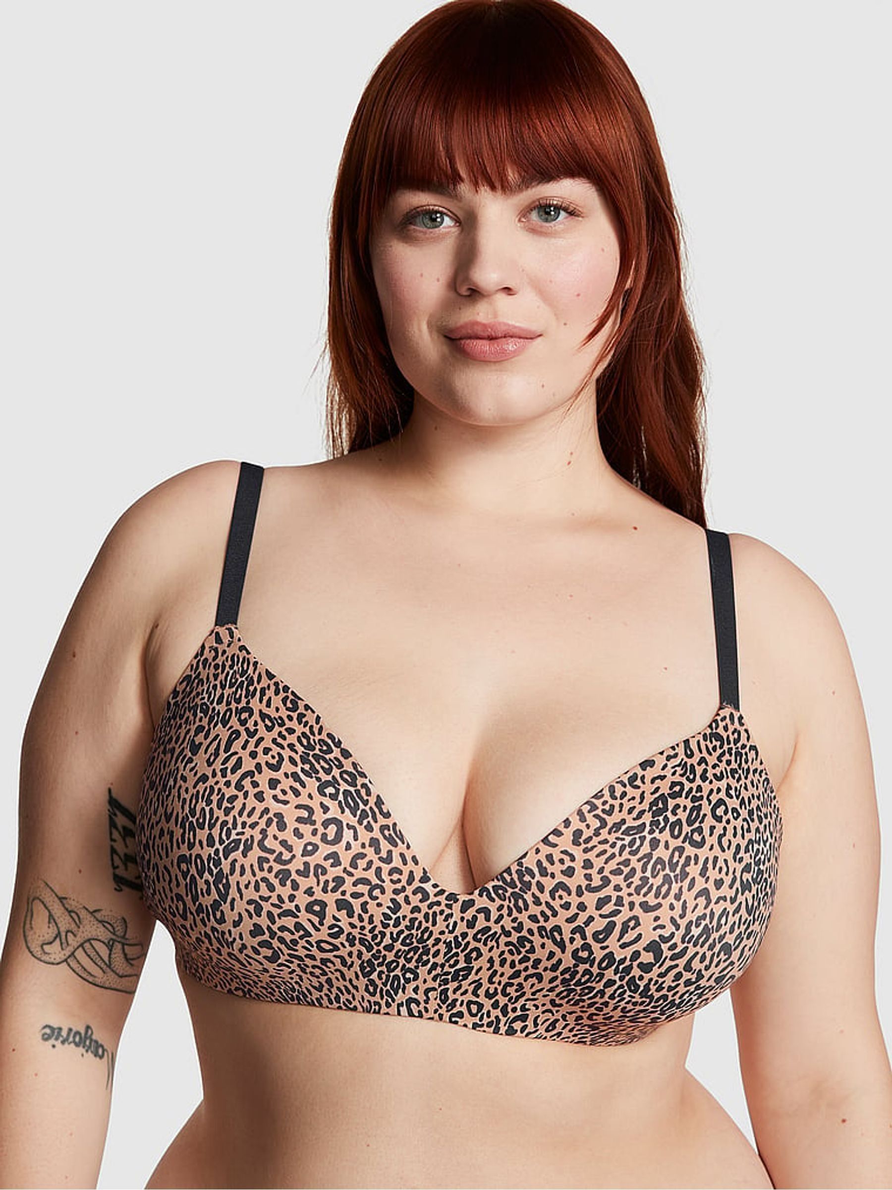 Brown Leopard Non Wired Push Up Bra - Image 1 of 3