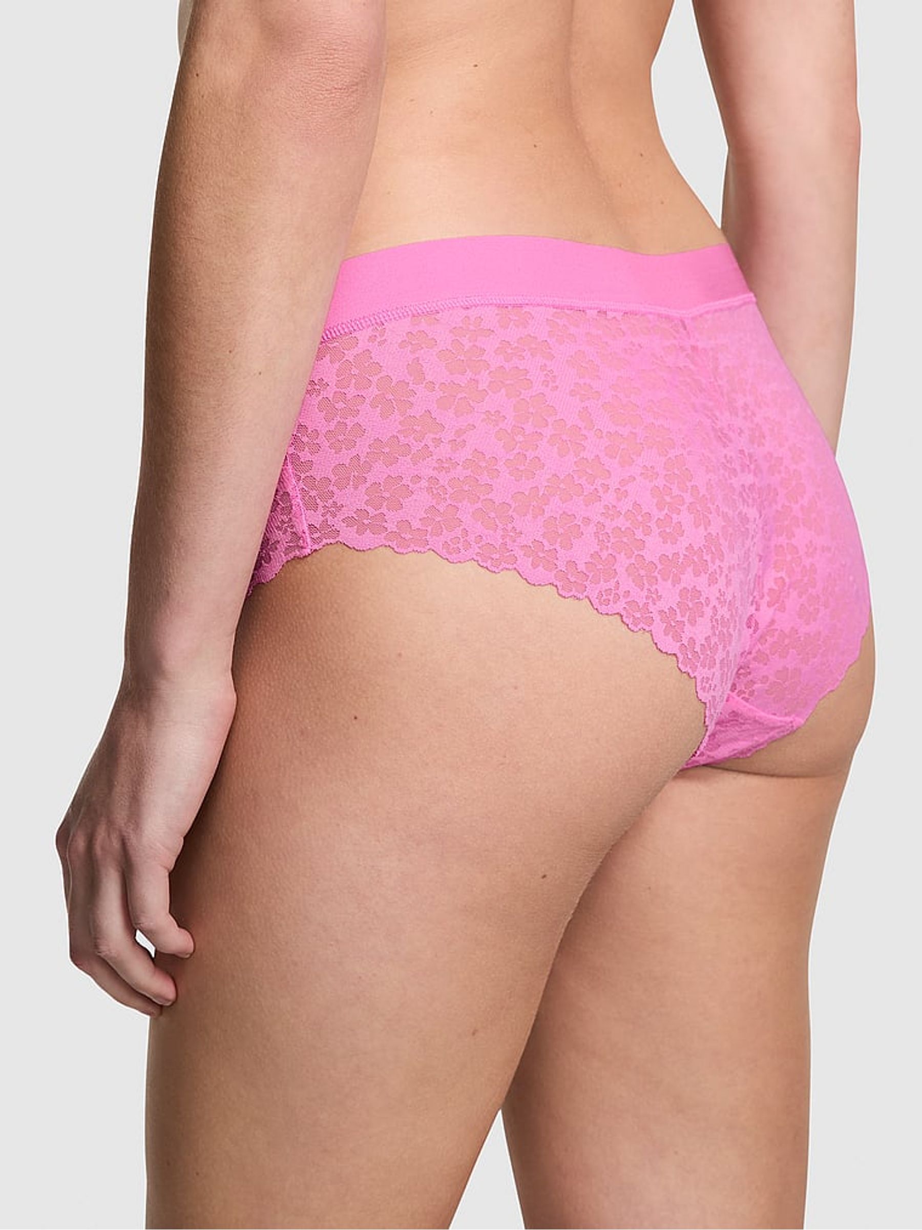 Fuchsia Pink Hipster No Show Lace Knickers - Image 2 of 3