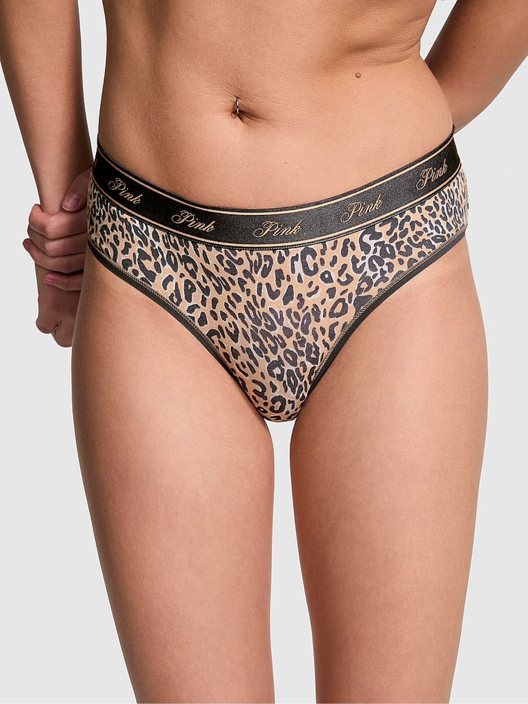 Leopard Brown Hipster Cotton Logo Knickers - Image 1 of 3