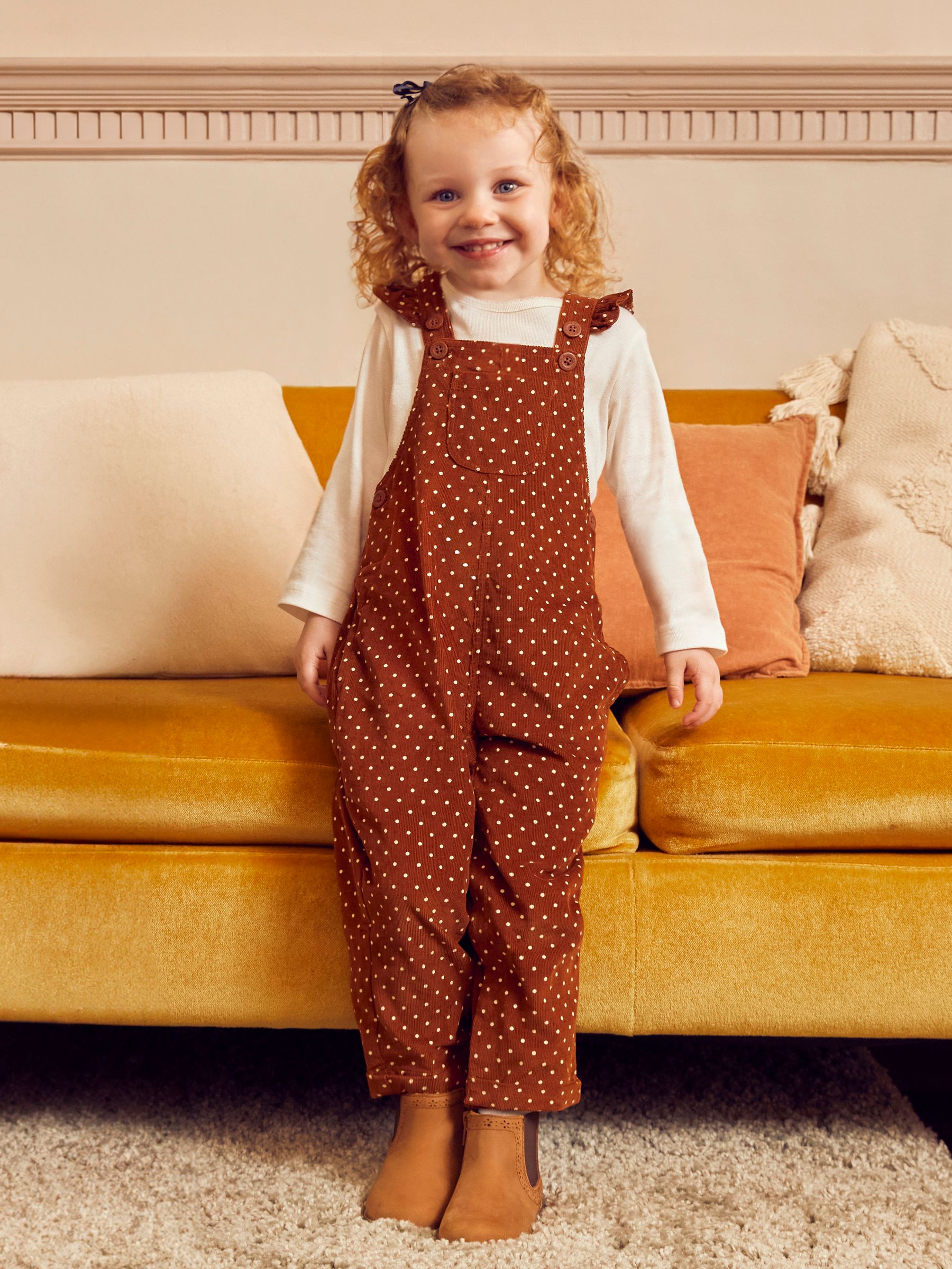 Toffee Girls' Frill Cord Dungarees - Image 1 of 5
