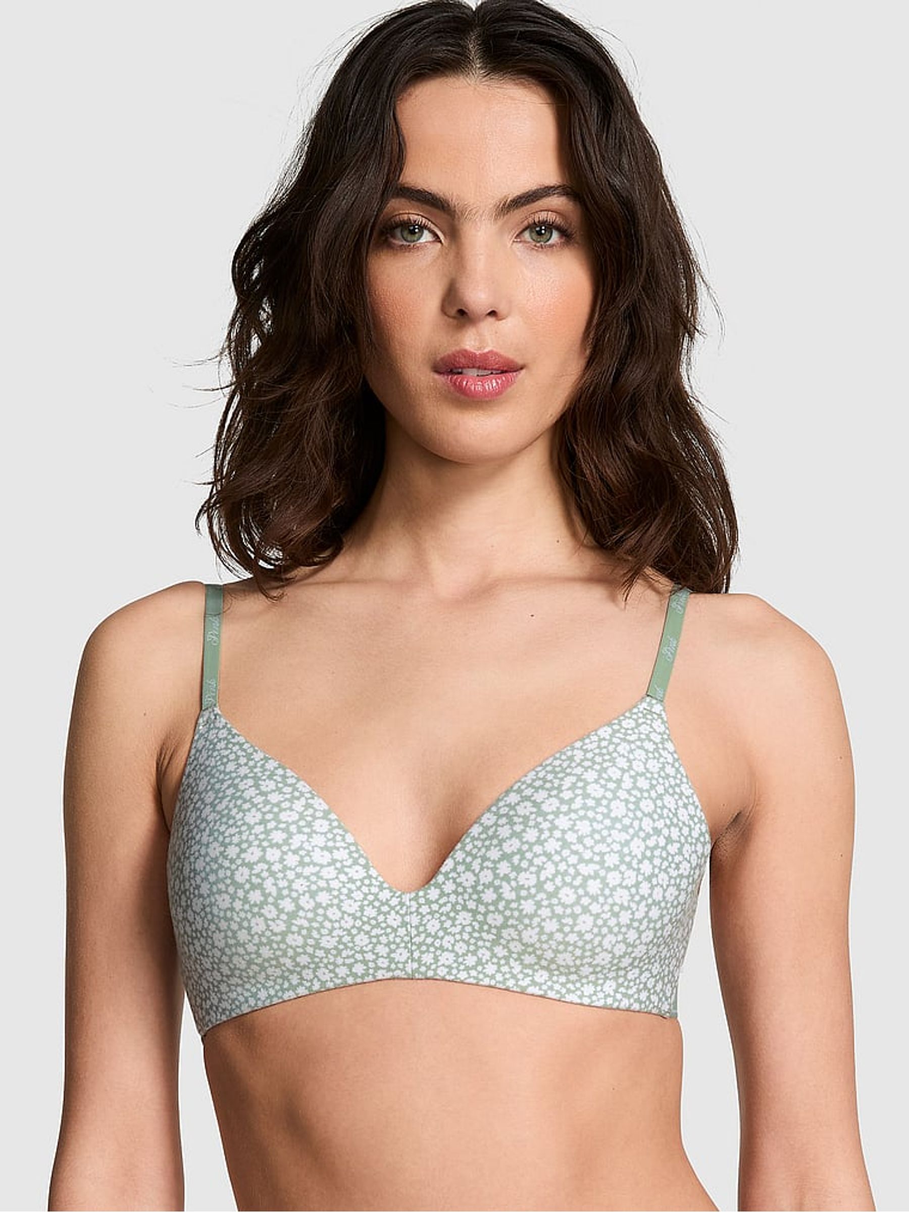 Green Flower Non Wired Lightly Lined Bra - Image 1 of 3