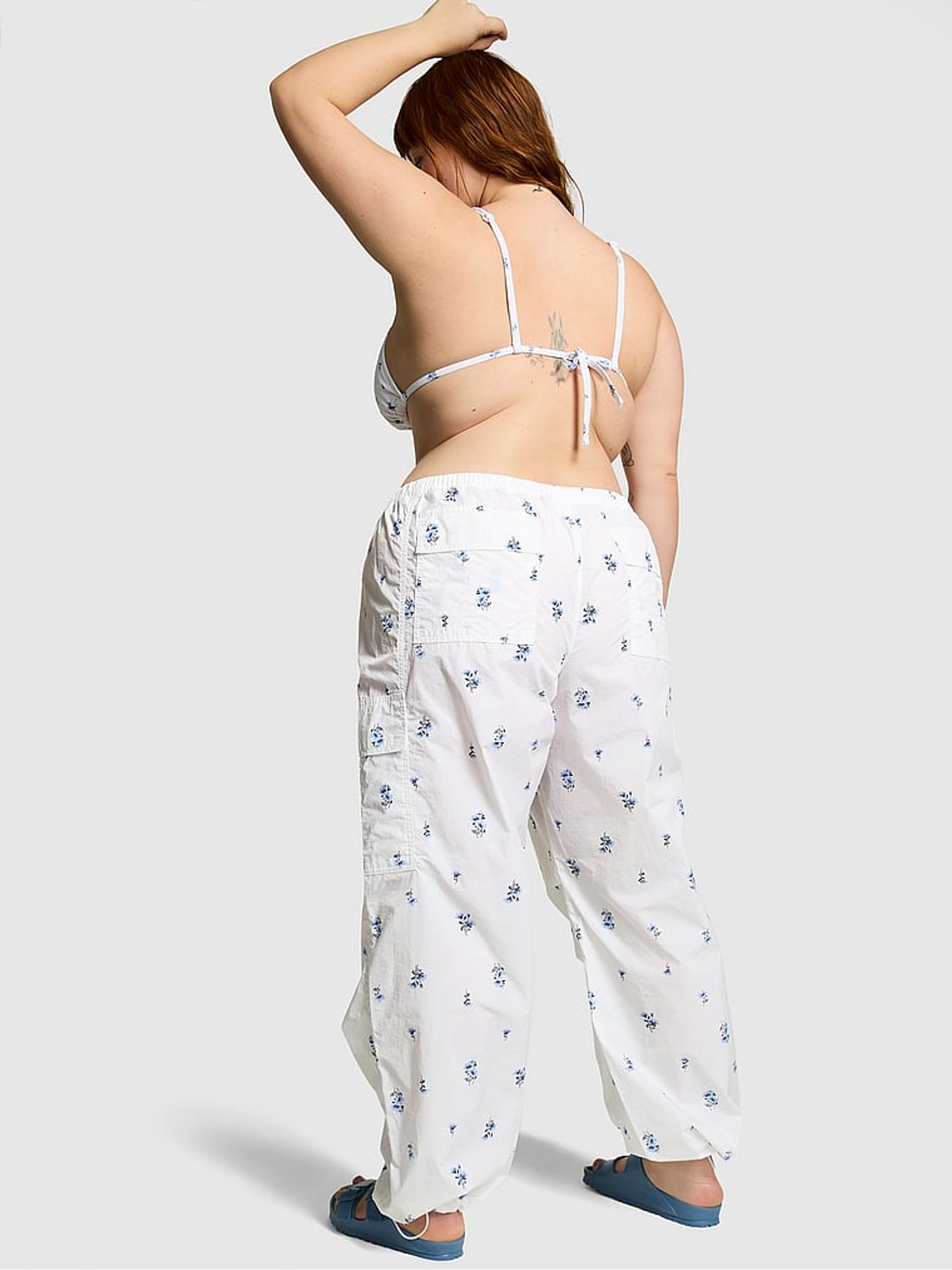 Optic White Floral Cargo Trousers - Image 2 of 4