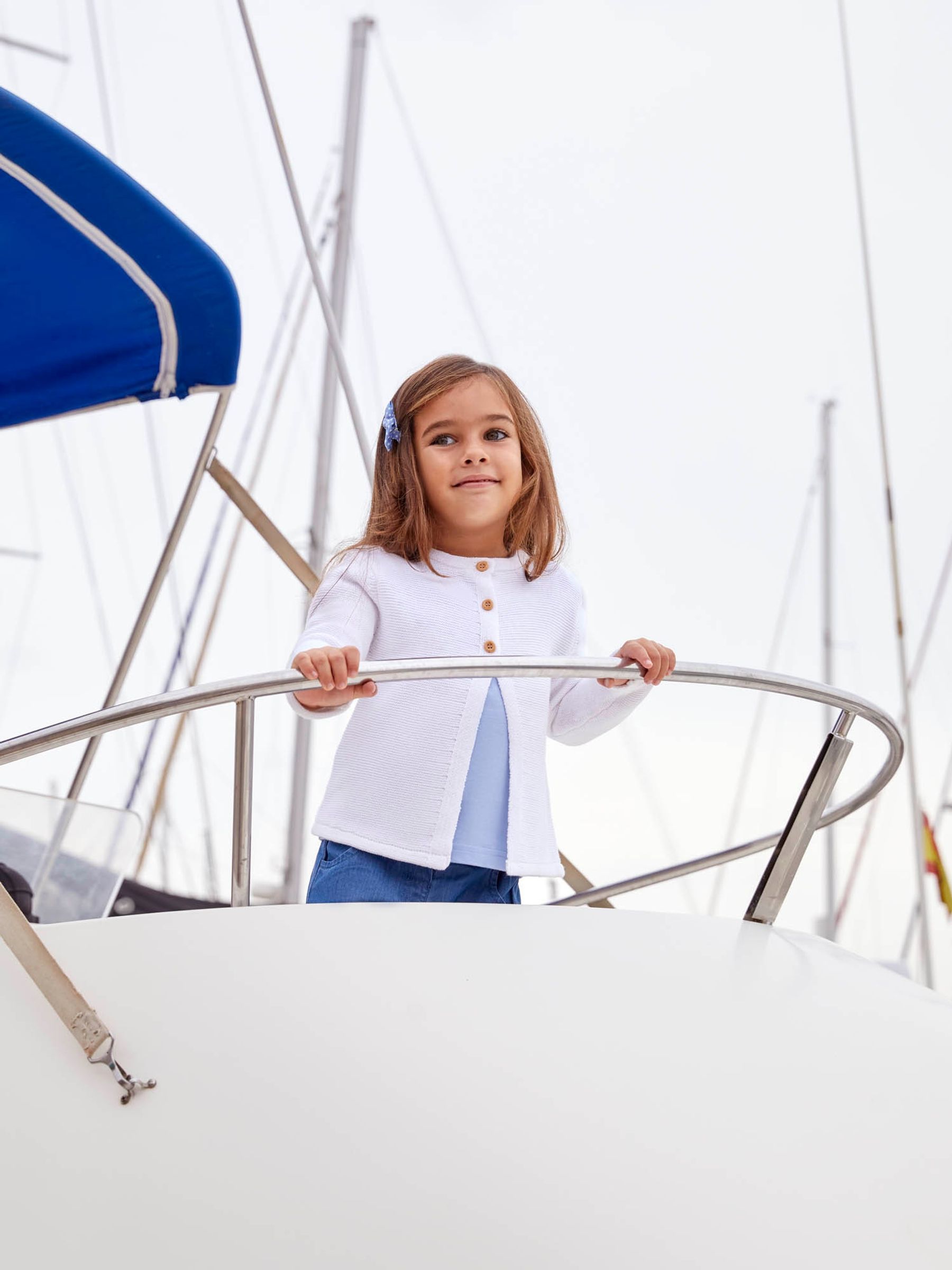 White Classic 100% Cotton Cardigan - Image 3 of 5