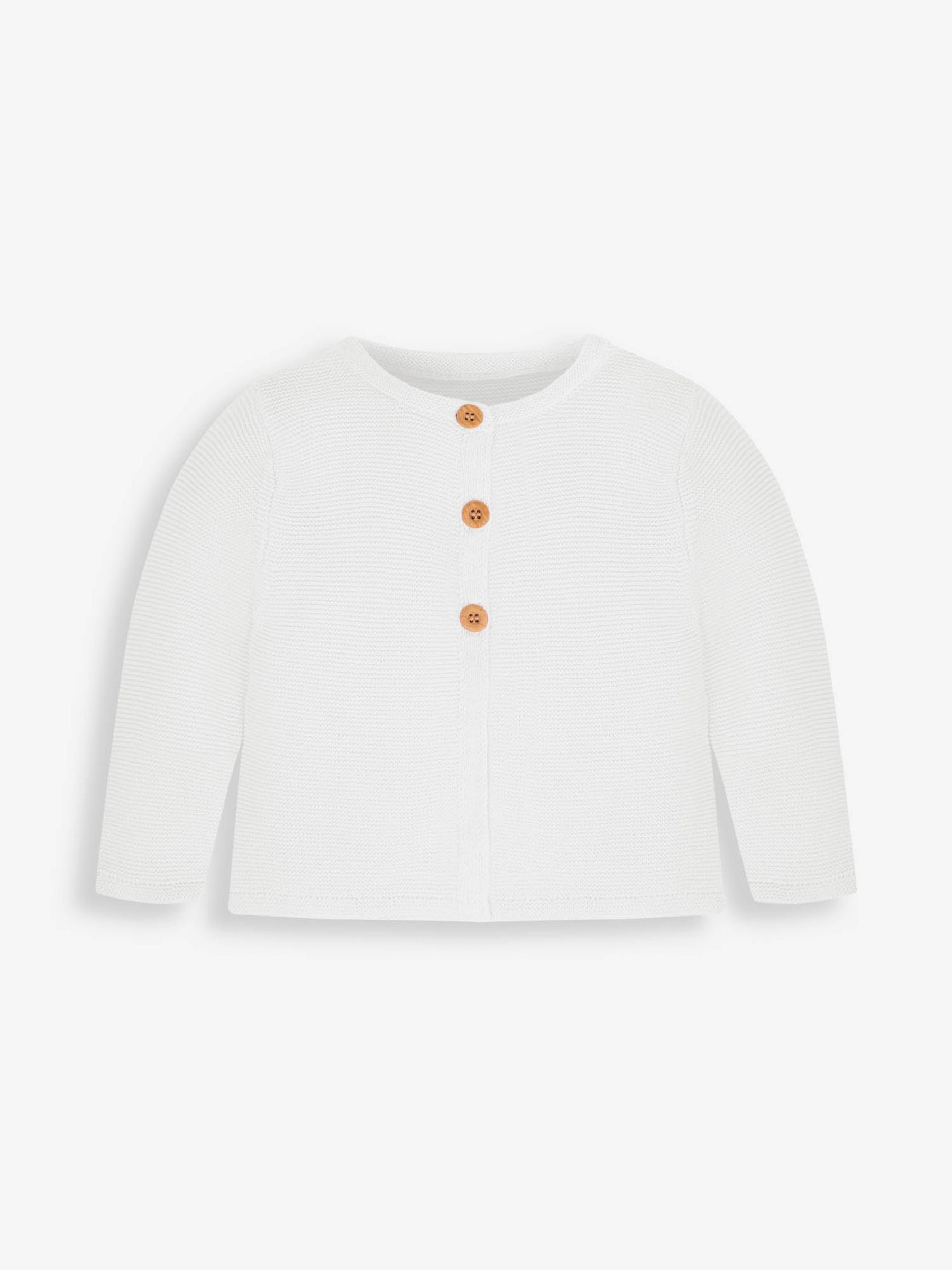 White Classic 100% Cotton Cardigan - Image 4 of 5