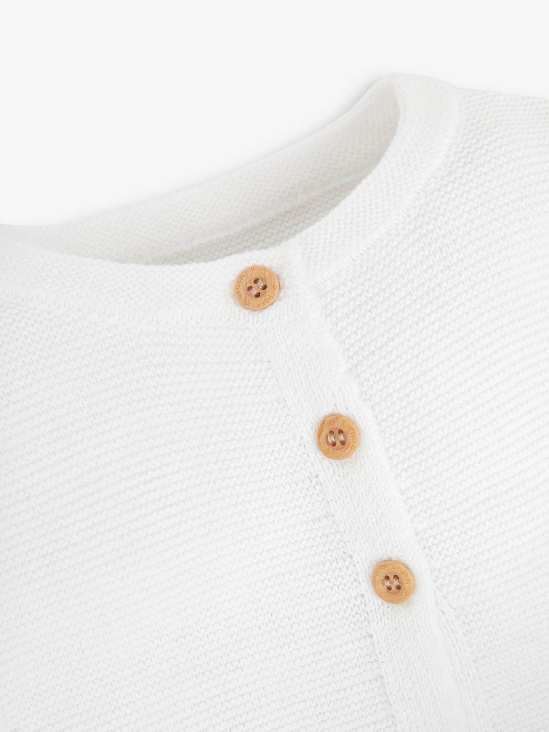 White Classic 100% Cotton Cardigan - Image 5 of 5