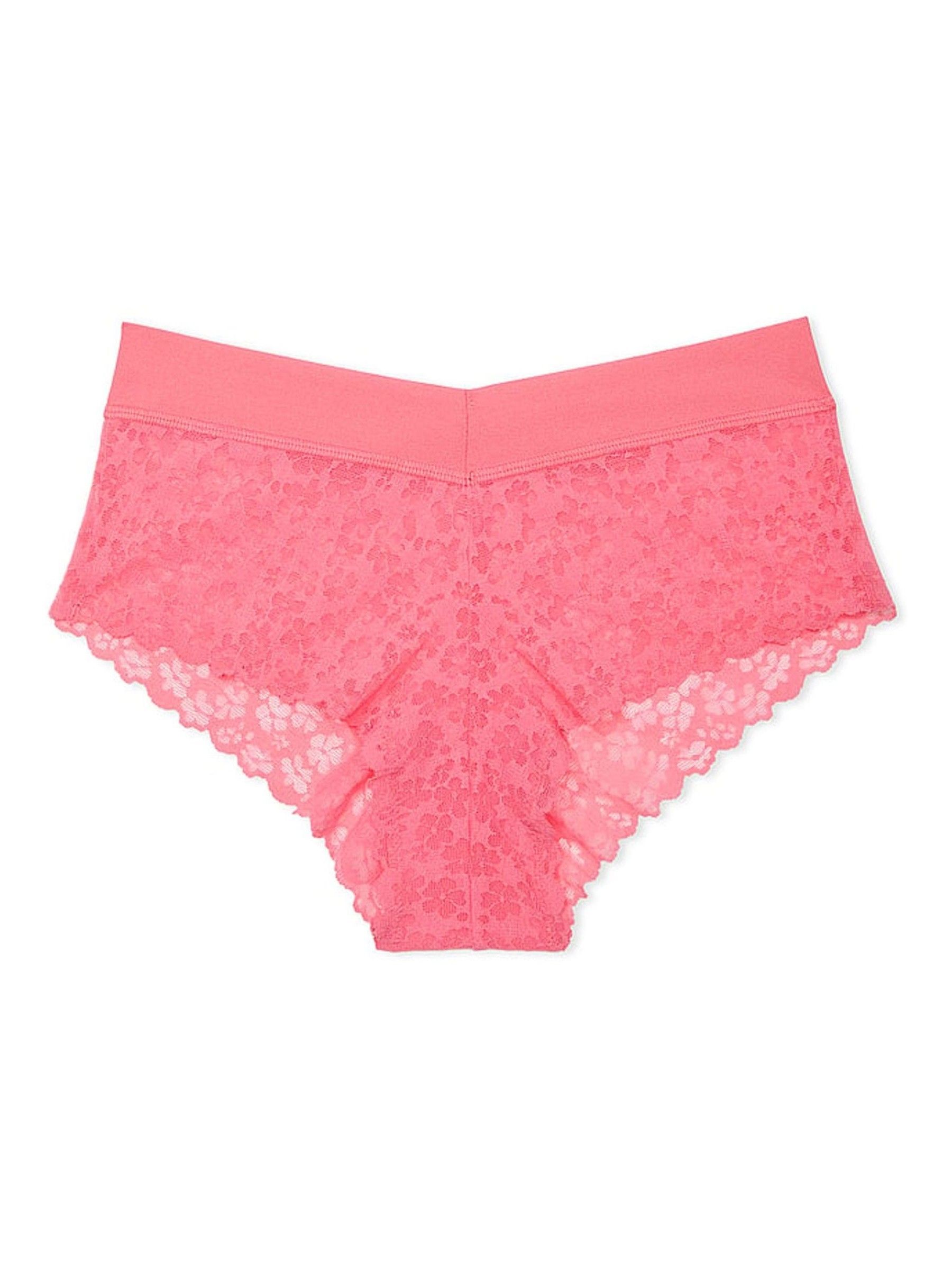 Crazy For Coral Pink Cheeky No Show Lace Knickers - Image 3 of 3