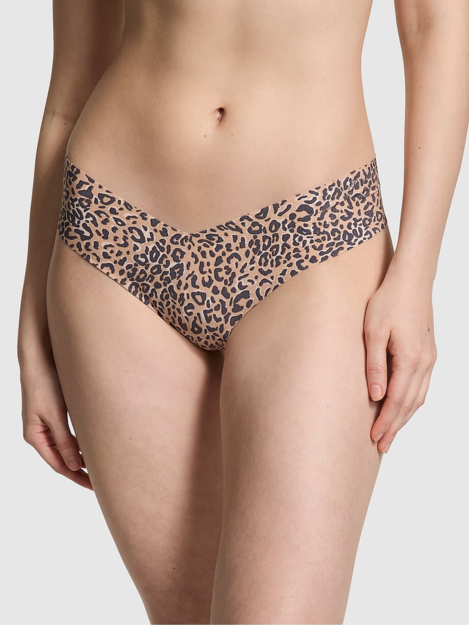 Brown Leopard High Leg Thong Knickers - Image 1 of 1
