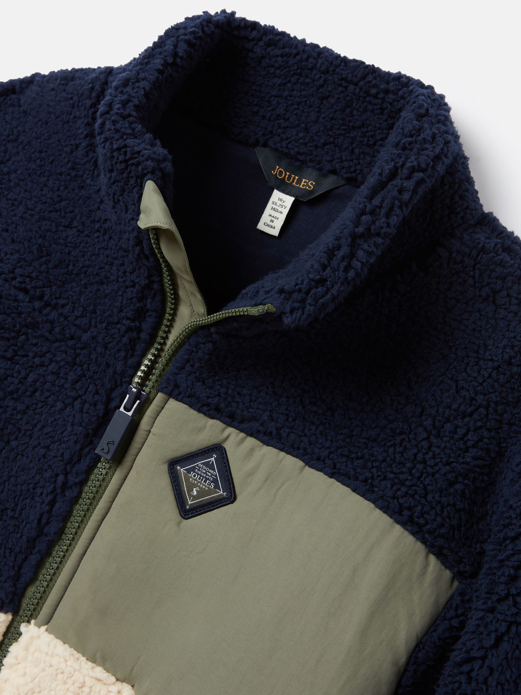 Blakeley Navy Blue Zip Up Borg Fleece Jacket - Image 3 of 5