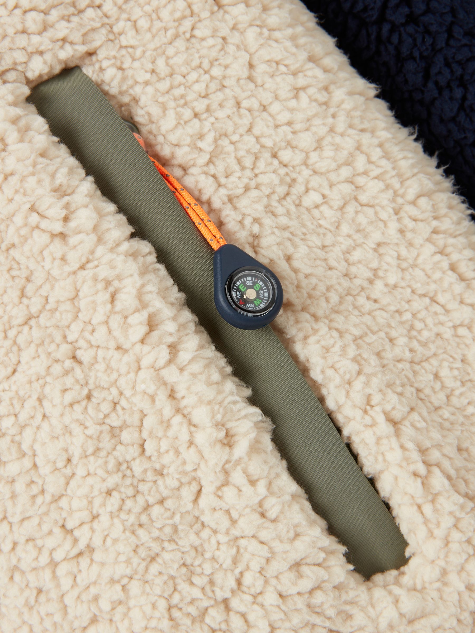 Blakeley Navy Blue Zip Up Borg Fleece Jacket - Image 4 of 5