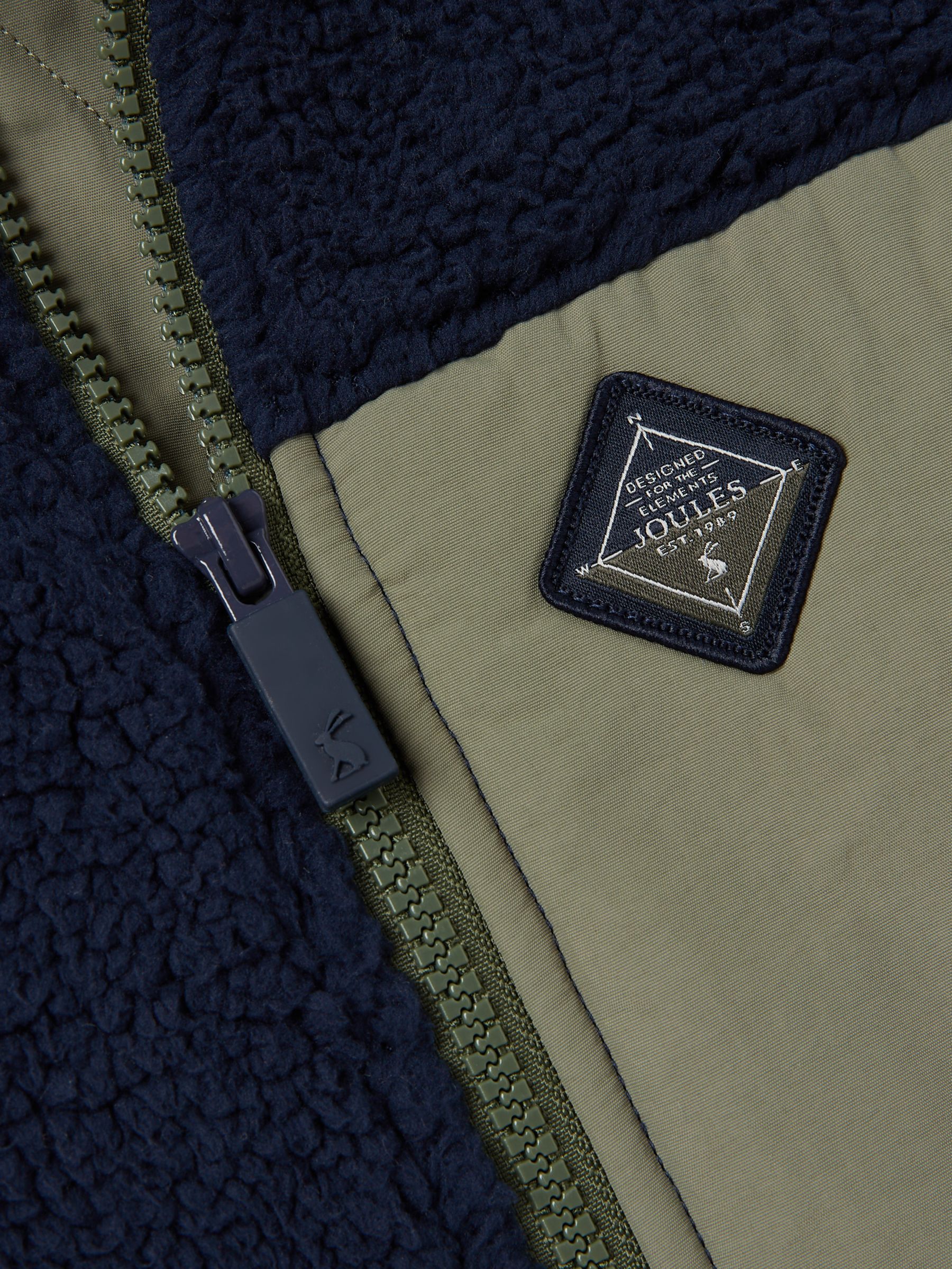 Blakeley Navy Blue Zip Up Borg Fleece Jacket - Image 5 of 5