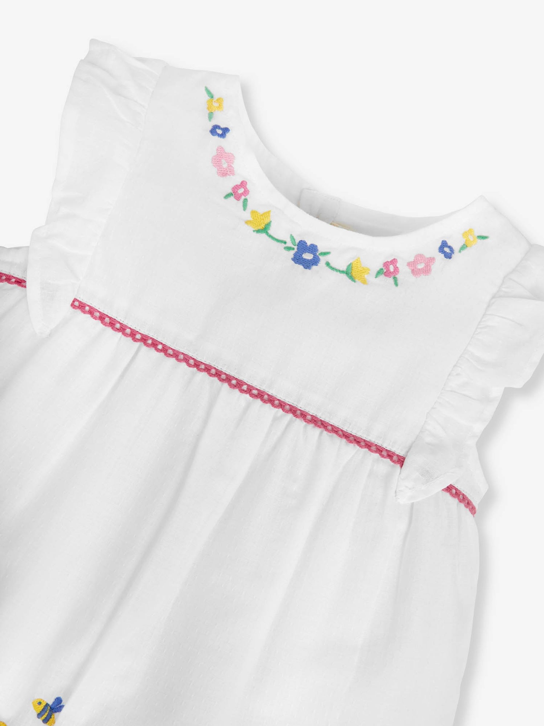 White Bee & Strawberry Floral Embroidered Tunic - Image 5 of 6