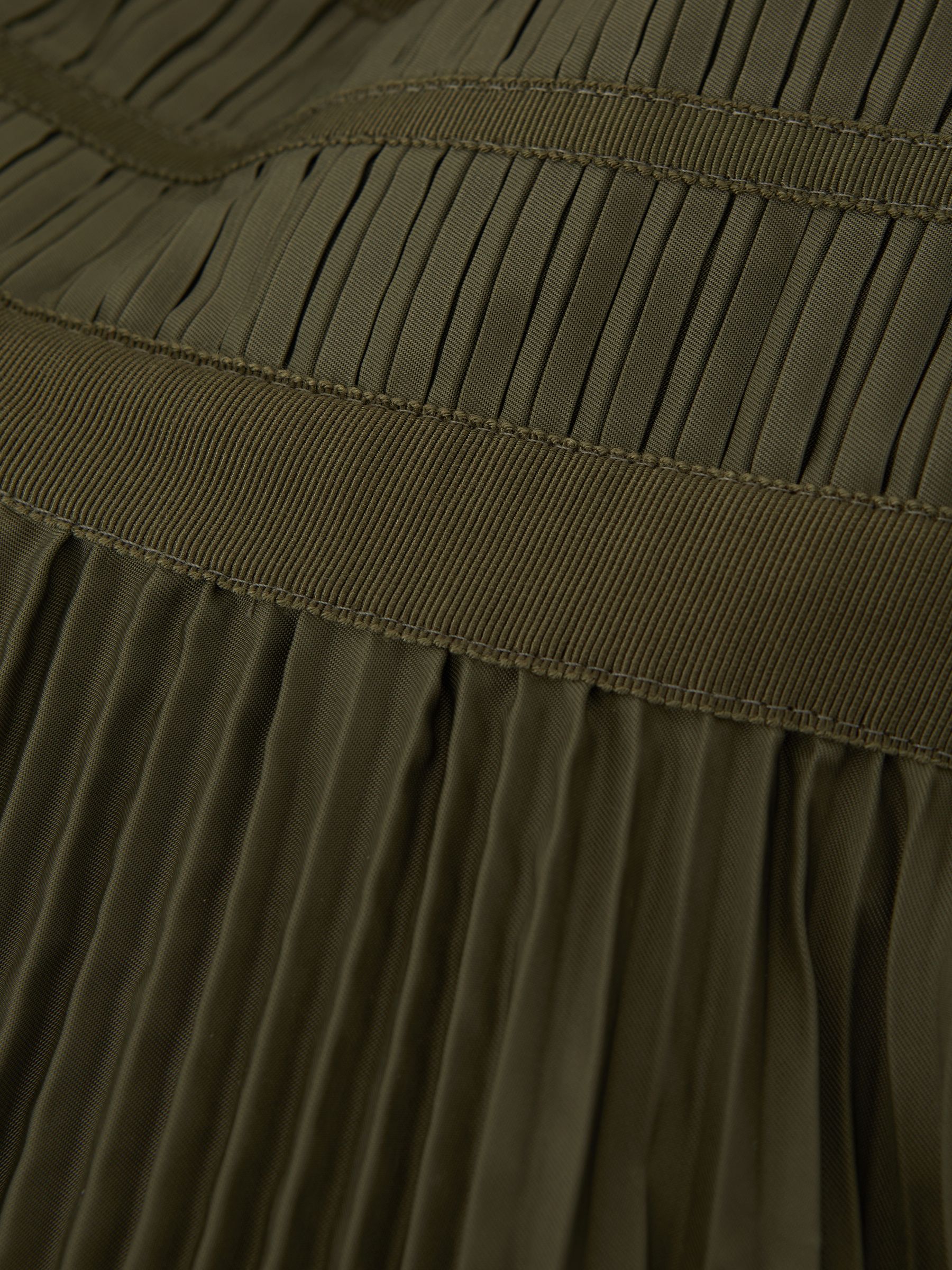 Amur Strapless Pleated Mini Dress in Olive - Image 5 of 5