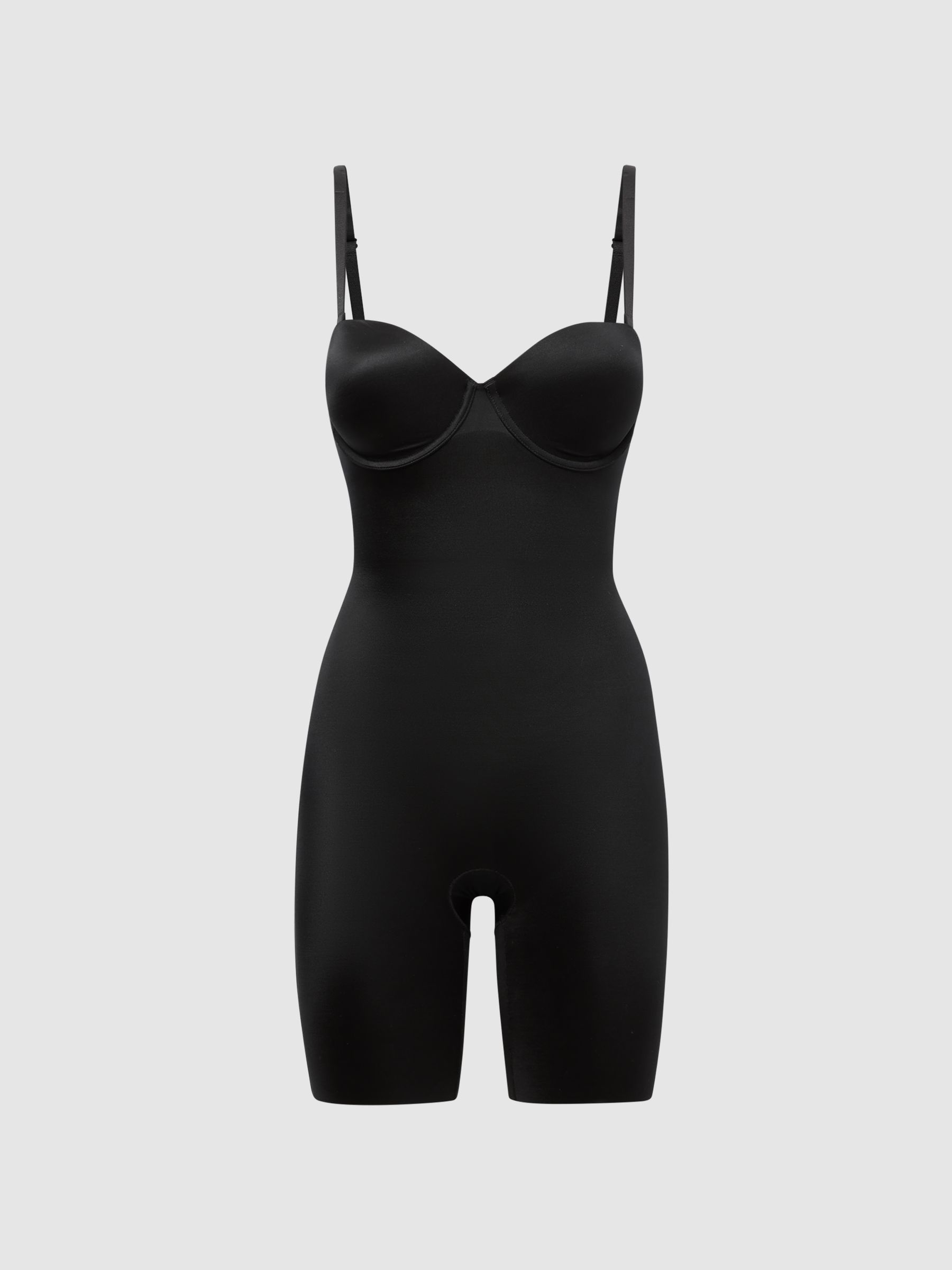 Spanx Shapewear Firming Strapless Mid-Thigh Bodysuit with Cups in Black - Image 2 of 4