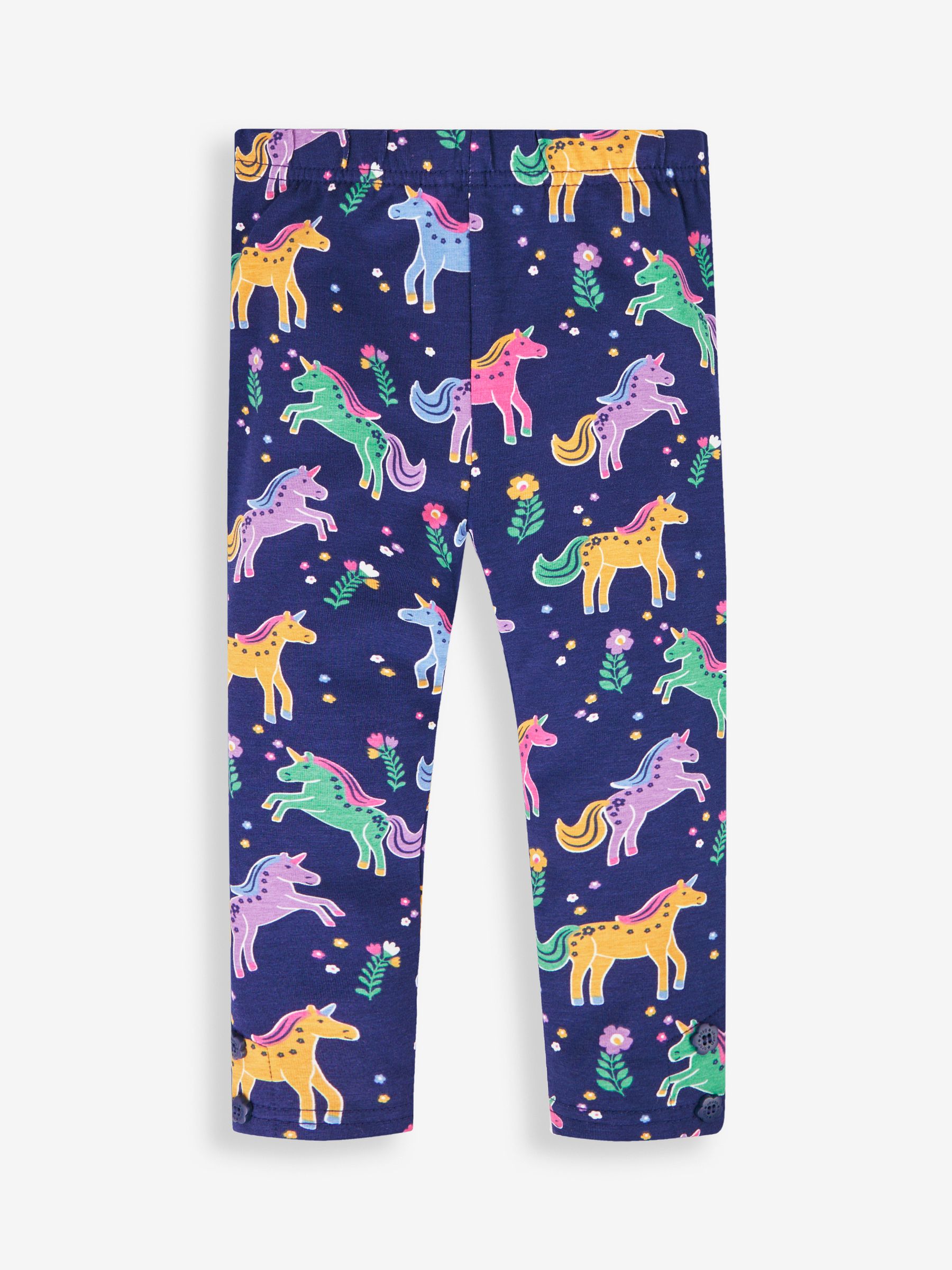 Navy Blue Unicorn & Pink Girls' 2-Pack Leggings - Image 2 of 5