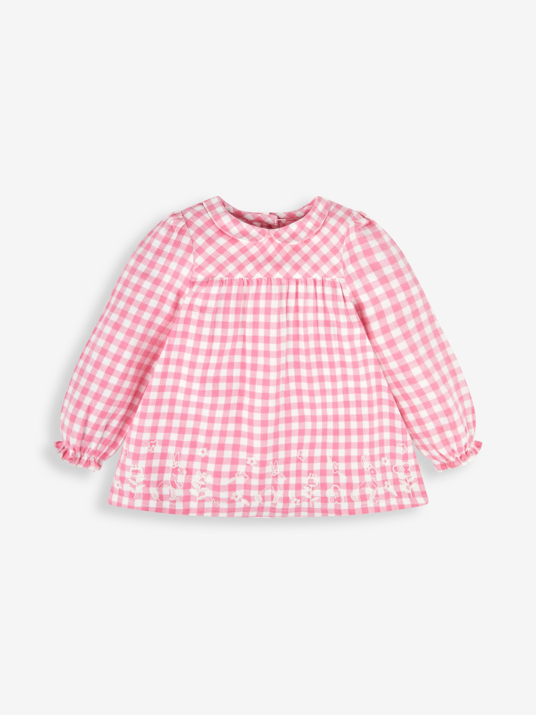 Pink Girls' Mouse Embroidered Gingham Blouse & Leggings Set - Image 2 of 6