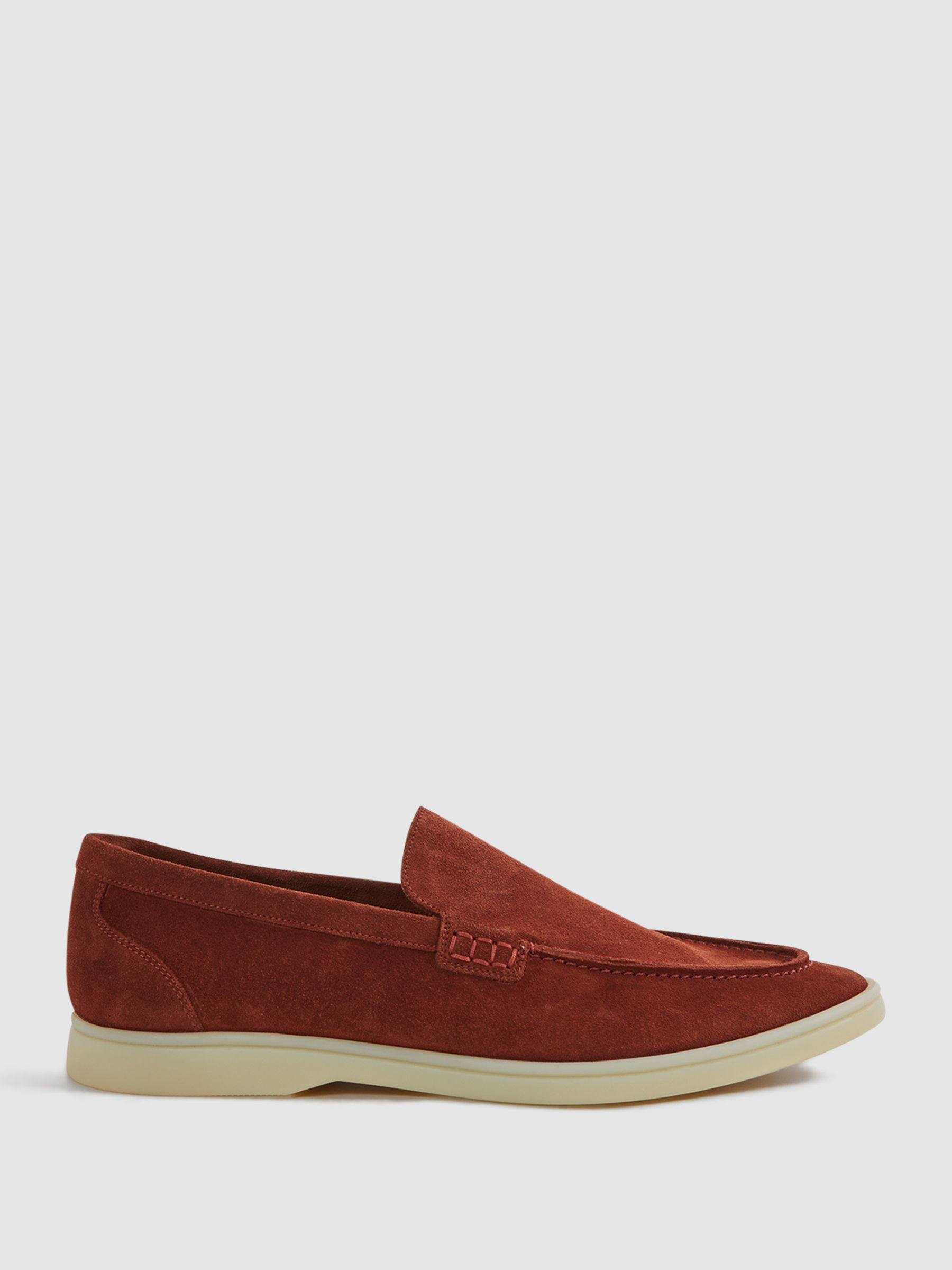 Suede Slip-On Loafers in Rust - Image 1 of 5